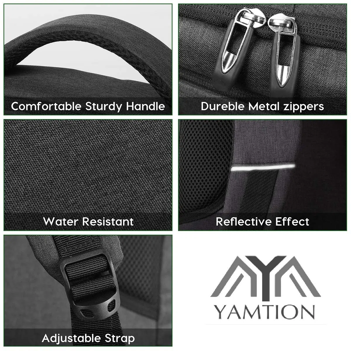 YAMTION Rucksack Herren, Schulrucksack Jungen Teenager Laptop Rucksack Schule Daypacks für Arbeit Wandern Reisen Camping für 15.6 Zoll Laptop
