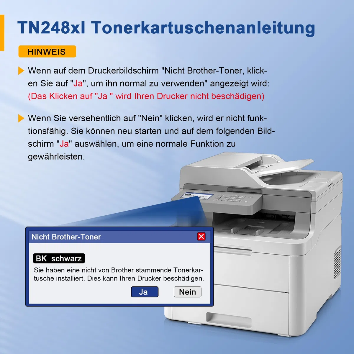 TN248XL TN248 Kompatibel für Brother MFC-L3760CDW Toner Brother MFC-L3740CDW Toner Brother MFC-L3740CDWE Brother DCP-L3560CDW TN 248 Brother DCP-L3520CDWE MFC-L8390CDW Brother HL-L3240CDW HL-L3220CWE