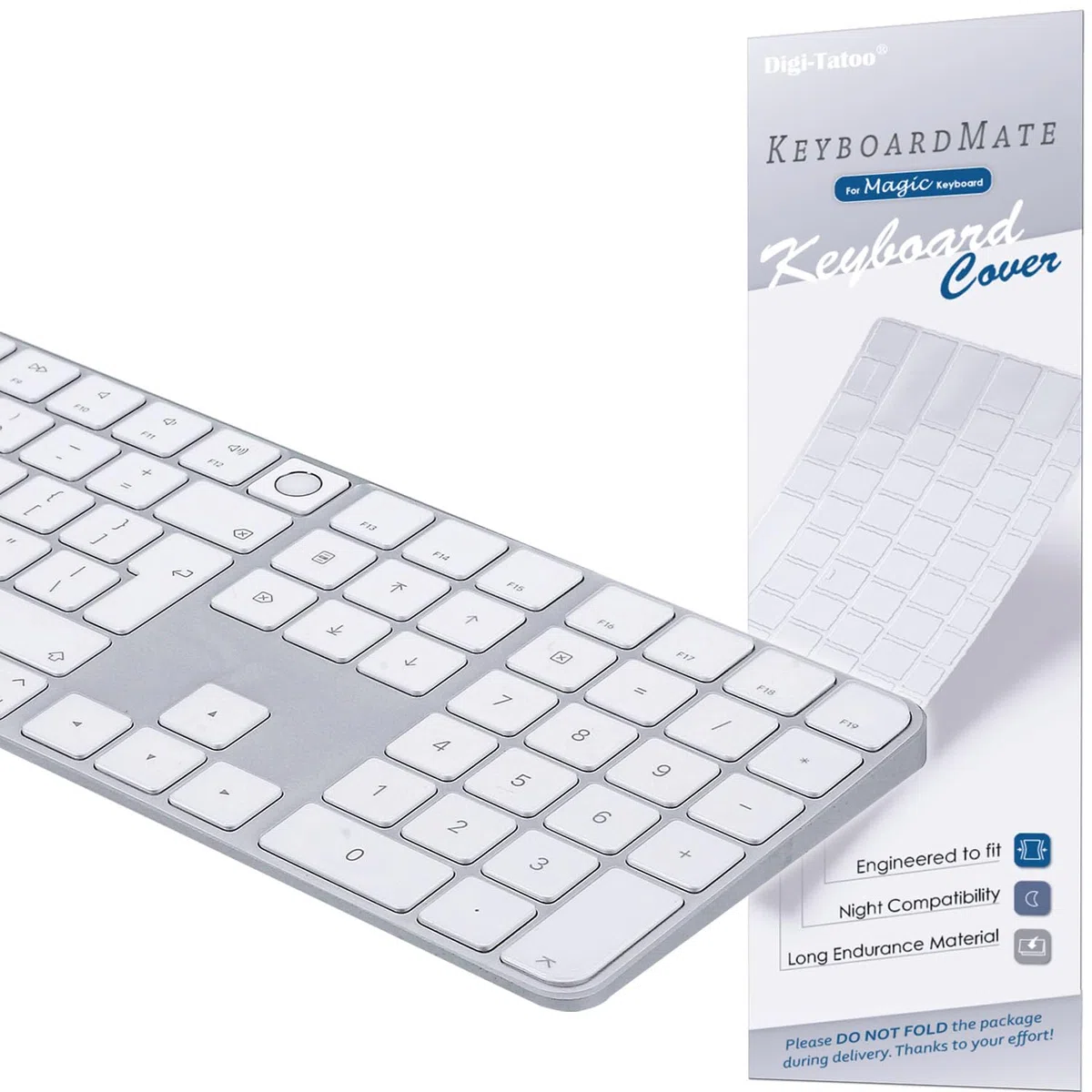 Tastaturabdeckung kompatibel mit Magic Keyboard (2024 Modell A3119 Europäisches Layout, mit Touch ID, mit Ziffernblock) - ultradünn,Tastaturschutz,