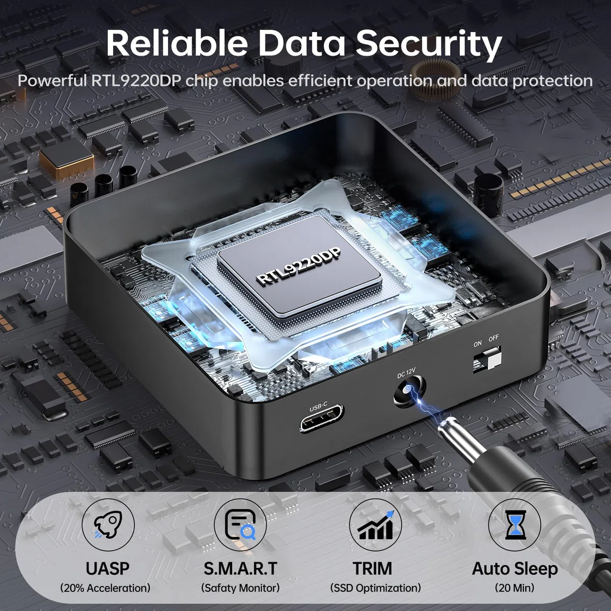 SSK M.2 NVMe SATA SSD Klonen Docking Station, 20Gbps USB 3.2 Gen 2x2 Festplatten Dockingstation, Dual Bay M.2 SSD Gehäuse, USB Adapter für M-Key-/B+M-Key PCIe SSD Reader mit Offline-Klonfunktion