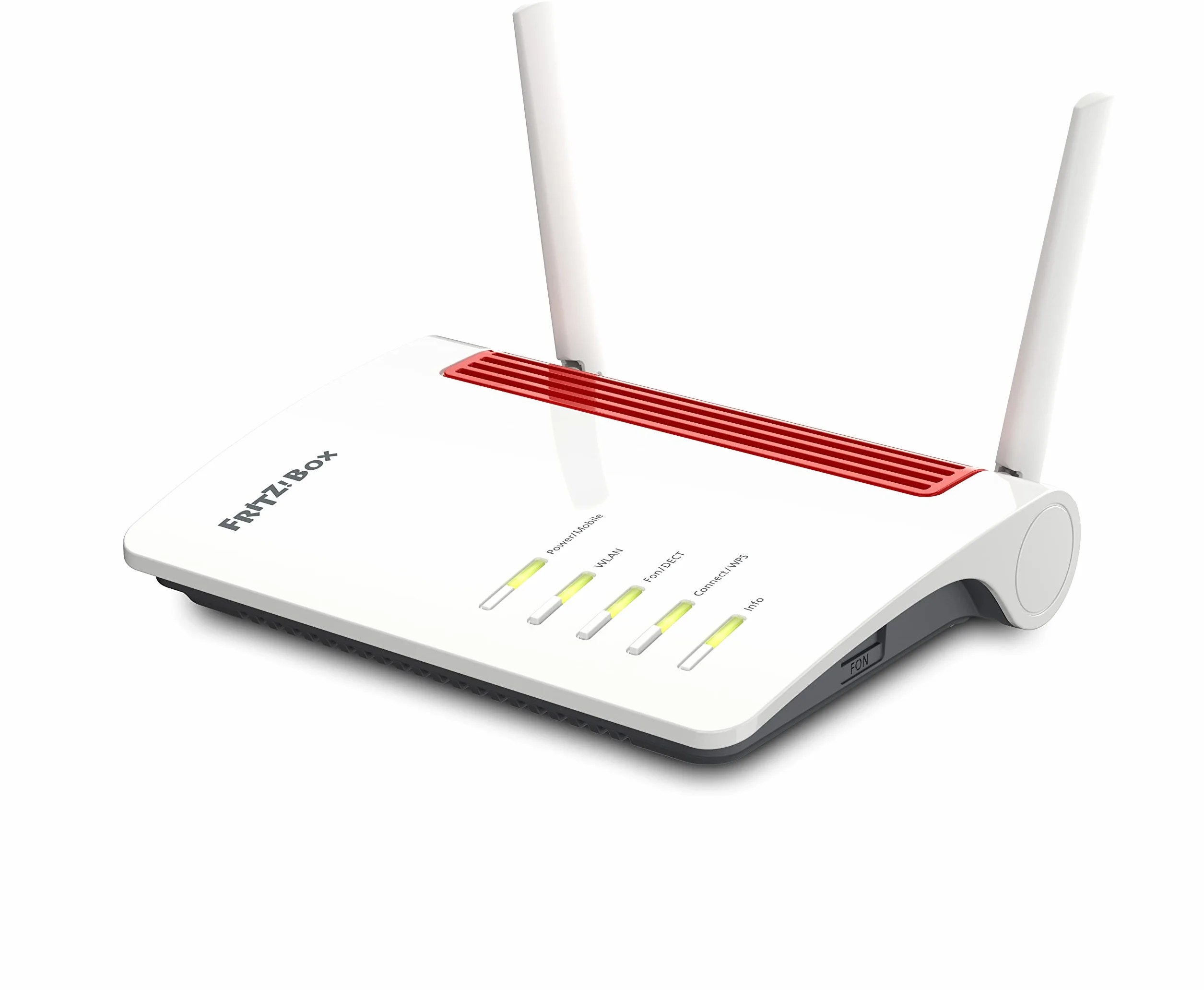 FRITZ!Box 6850 4G | 4G-Mobilfunk-Router | WLAN bis zu 1.266 MBit/s | WLAN Mesh | höchster Sicherheitsstandard | Zentrale für Telefonie und Smart Home | einfache Einrichtung | Made in Europe
