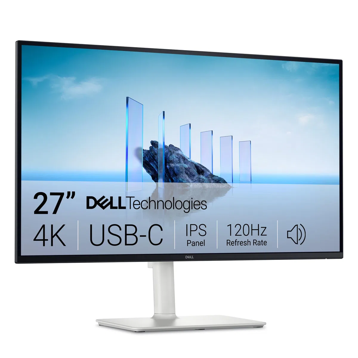 Dell S2725QC 27" 4K UHD IPS Monitor, 120Hz, 4ms, AMD FreeSync Premium, 99% sRGB, Höhenverstellbar, Lautsprecher, USB-C