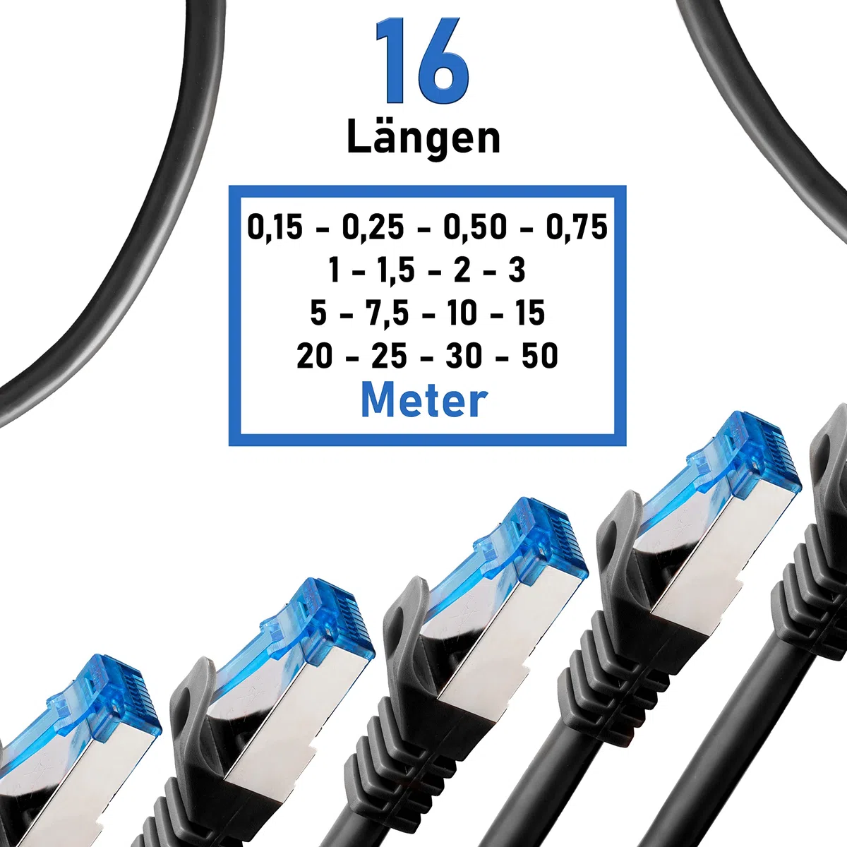 BIGtec - 5 Stück - 3m CAT.7 Gigabit Patchkabel Netzwerkkabel schwarz Kupferkabel Patch Ethernt LAN DSL Kabel CAT7 (RJ45, Cat 7, S/FTP PIMF) 3,00m