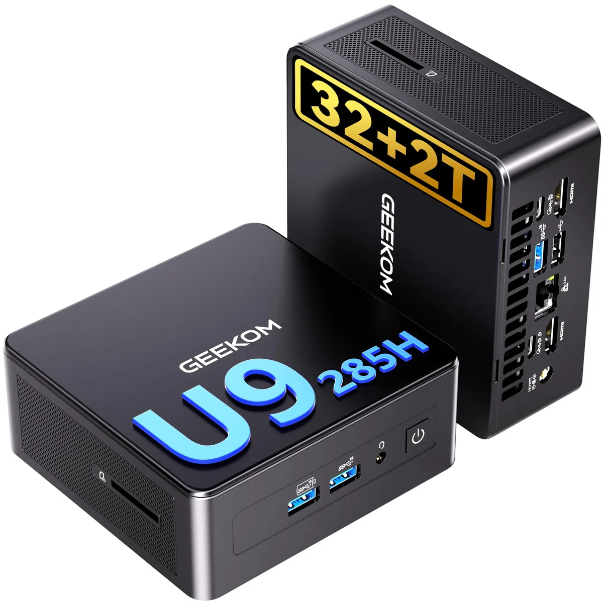 GEEKOM IT15 mit Intel Core Ultra 9 285H (15. Gen.), 32GB DDR5 RAM & 2TB SSD (max.128GB + 8TB), 99 Tops KI-Leistung | 8K 120Hz | WiFi 7– Vorkonfiguriert mit Windows 11, für Videobearbeitung/Gaming