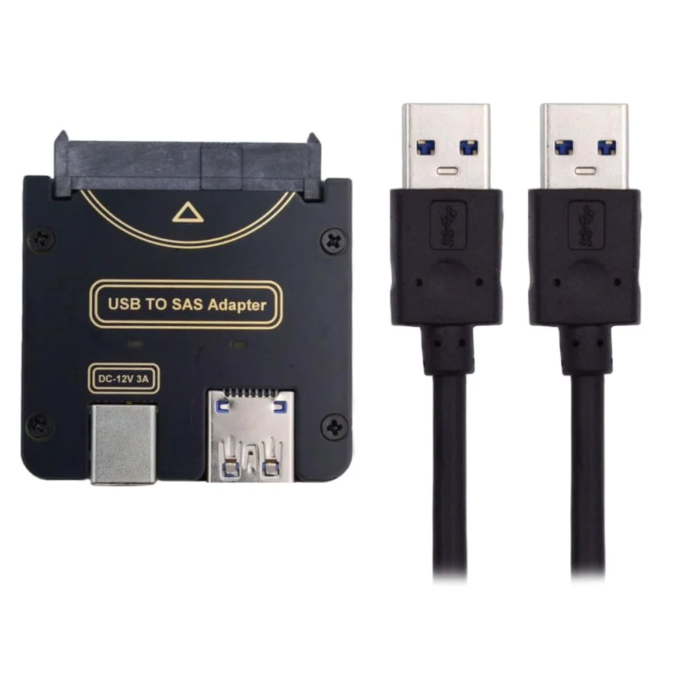 xiwai SFF-8482 SAS 29Pin auf 5 Gbit/s USB 3.0 Festplatten-RAID-Adapterkarte mit Chipsatz und Stromanschluss (benötigt 12 V/3 A Stromversorgung)