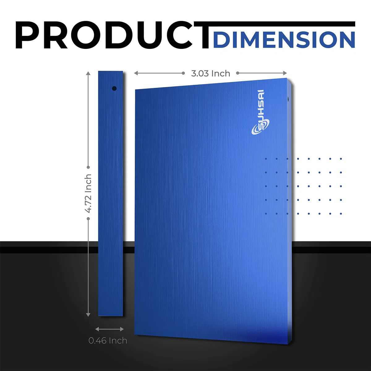 SUHSAI Externe Festplatte 1 TB, 2,5 Zoll Tragbare HDD mit USB 3.0, Plug-and-Play Datenspeicher für PC, Mac, Laptop, Gaming-Konsole, LED-Anzeige, Blau, 1 TB