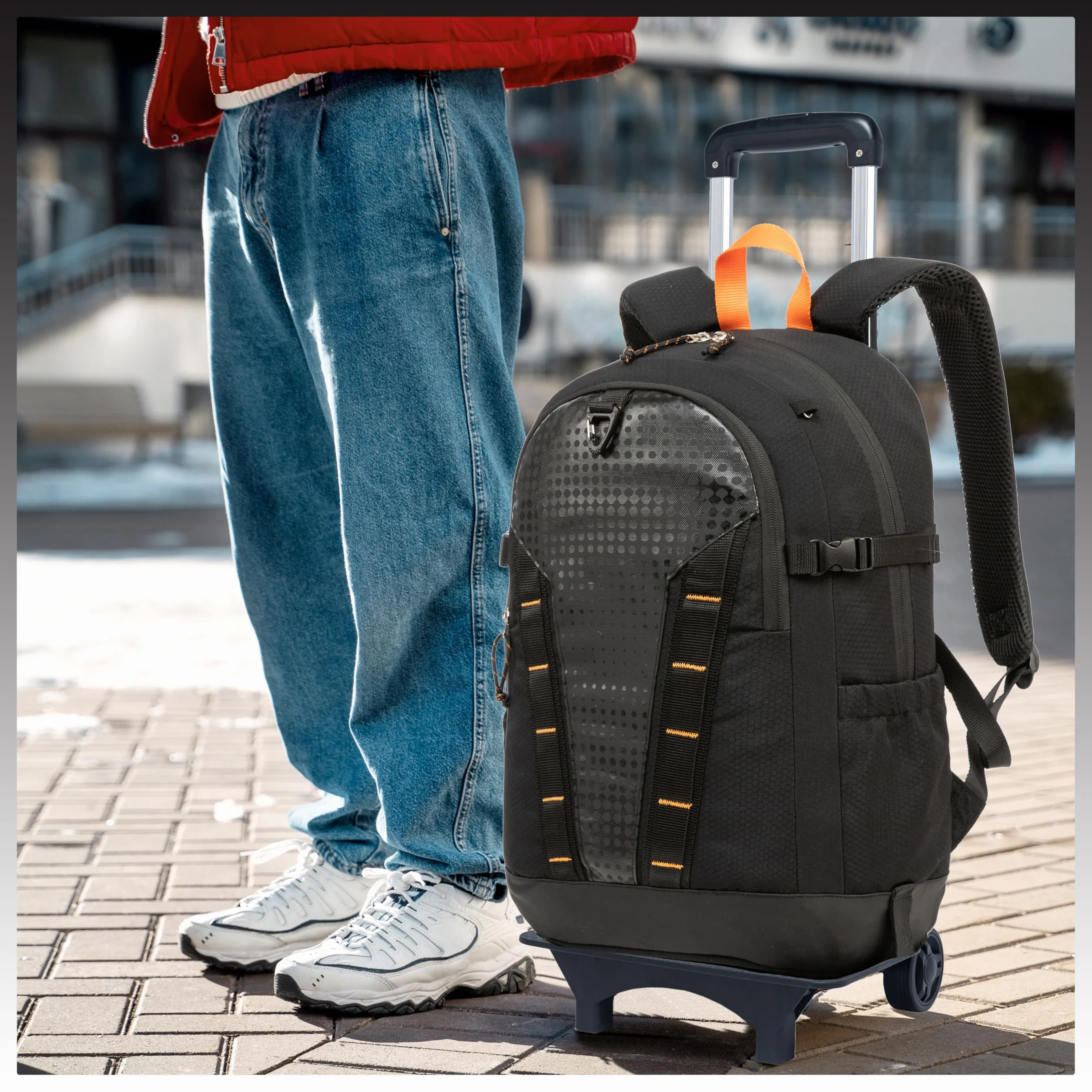 HTgroce Trolley Laptop-Tasche, Aktentasche zum Rollen Herren, Büro Business-Reisen Laptop Koffer