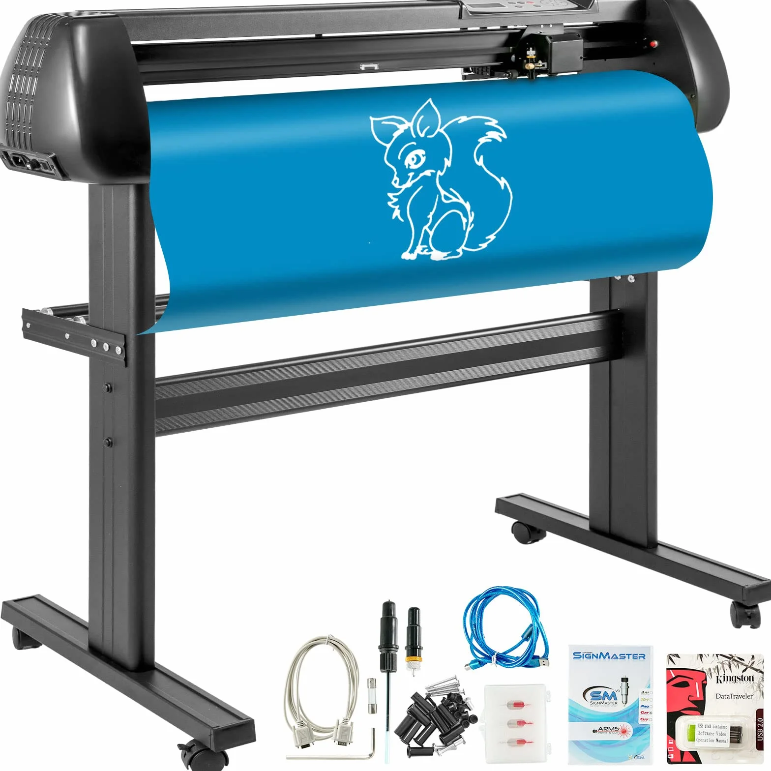 VEVOR Schneideplotter, Plottermaschine Max. 720 mm Papiervorschub, Vinyl Schneideplotter, Folienplotter, Vinyl Schneideplotter Maschine, Schnittgenauigkeit 0,01 mm, Hobby Plotter, 3 Klingen Inkl.