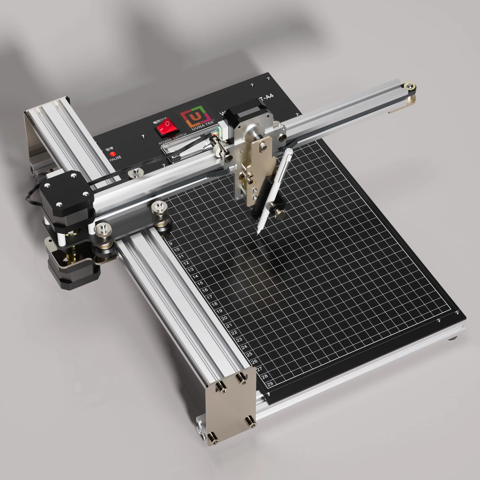 UUNATEK Original iDraw 2.0 T-Structure Plotter XY Plotter Zeichenmaschine Handschriftbrobot mit Kellerplatte, Arbeitsbereich A4, 3 x 42 Schrittmotoren, Schreibgeschwindigkeit