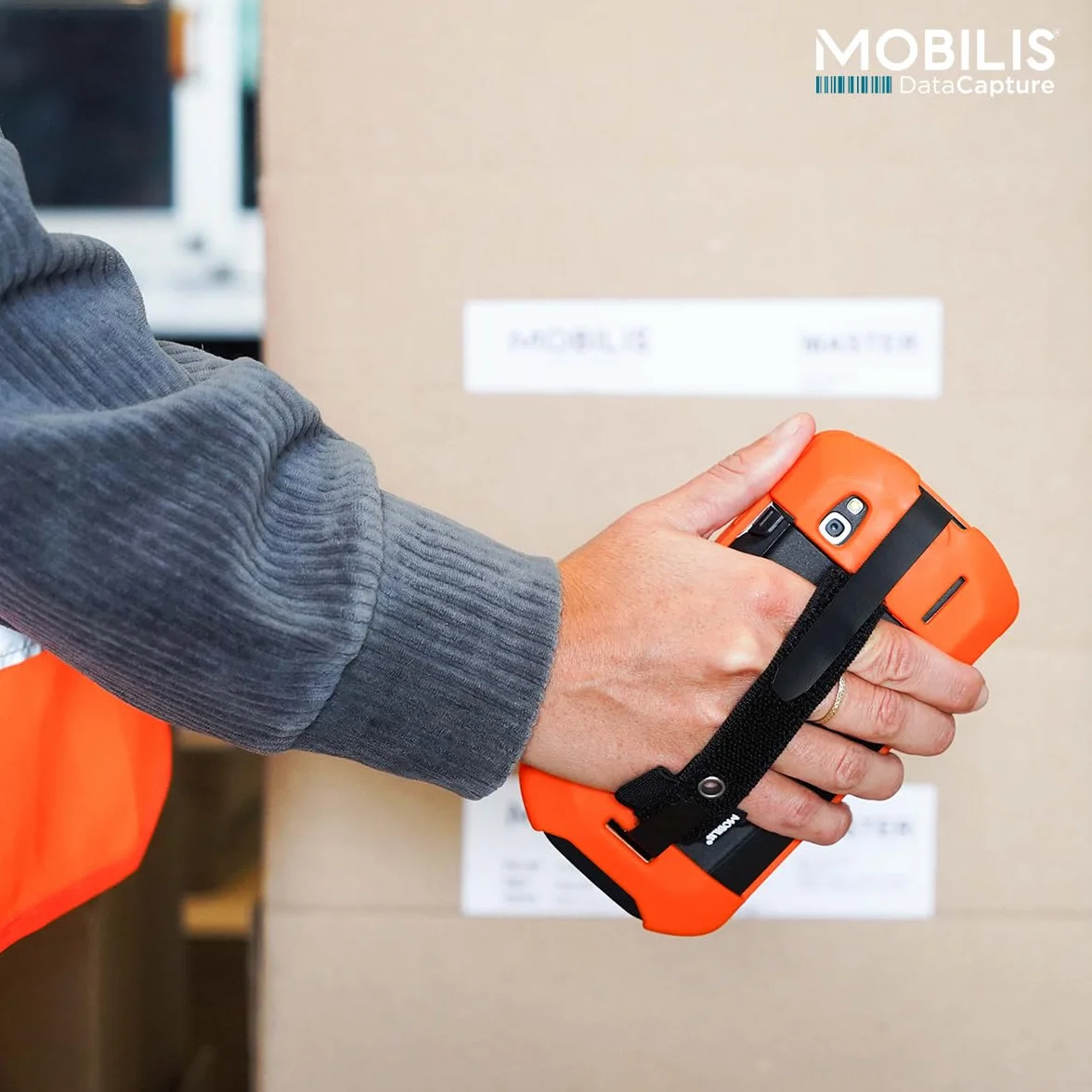 Mobilis PROTECH CASE for Zebra TC51/TC52/TC56/TC57 Verstärkte Schutzhülle, Abnehmbarer elastischer Riemen und Griffelhalter, Schwarz