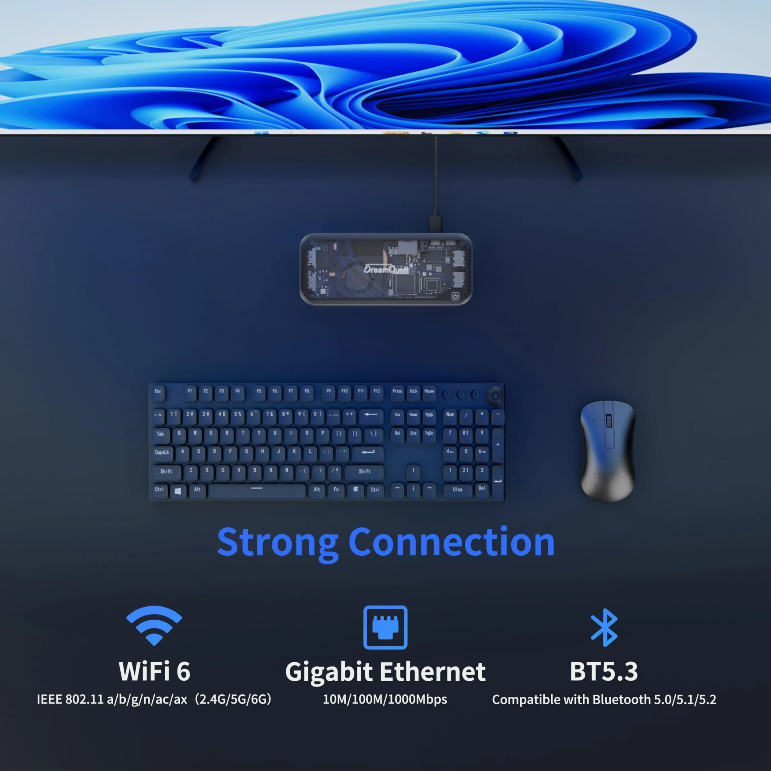 DreamQuest Mini PC Windows 11 Pro,Intel N95 (bis zu 3.4Ghz) 12GB LPDDR5 512GB M.2 SSD Micro Computer Stick Desktop PC Stick,Dual HDMI+Type C(10Gbps)/BT 5.3/WiFi 6/USB3.2 für Home/Büro Besser als N5030