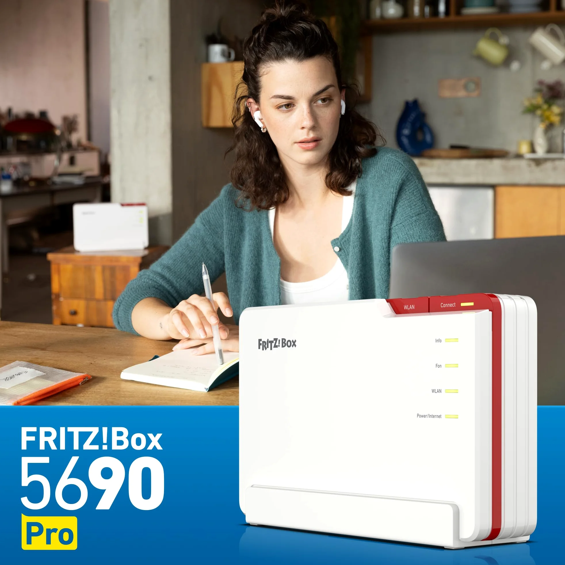 FRITZ!Box 5690 Pro Wi-Fi 7 DSL Glasfaser Router Triband 2,4 GHz 5 GHz 6 GHz 18,5 GBit/s WLAN Mesh DECT