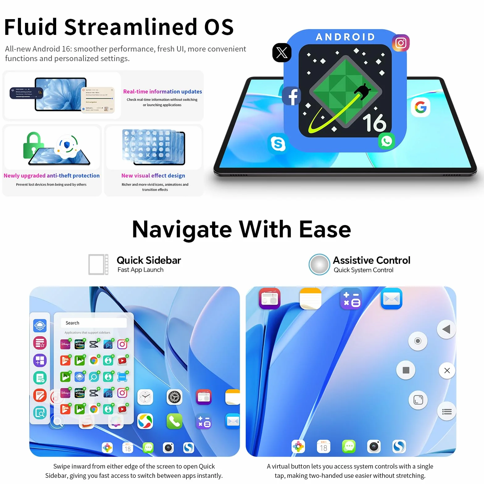 TECLAST Tablet 13.4 Zoll 120Hz Display, Android 16 Gaming Tablets T65, 4G LTE Dual SIM, 26GB RAM+128GB ROM(4TB TF), Widevine L1/13MP/GPS, Gemini AI Tablets mit USBC Anschluss für Streaming, Filme