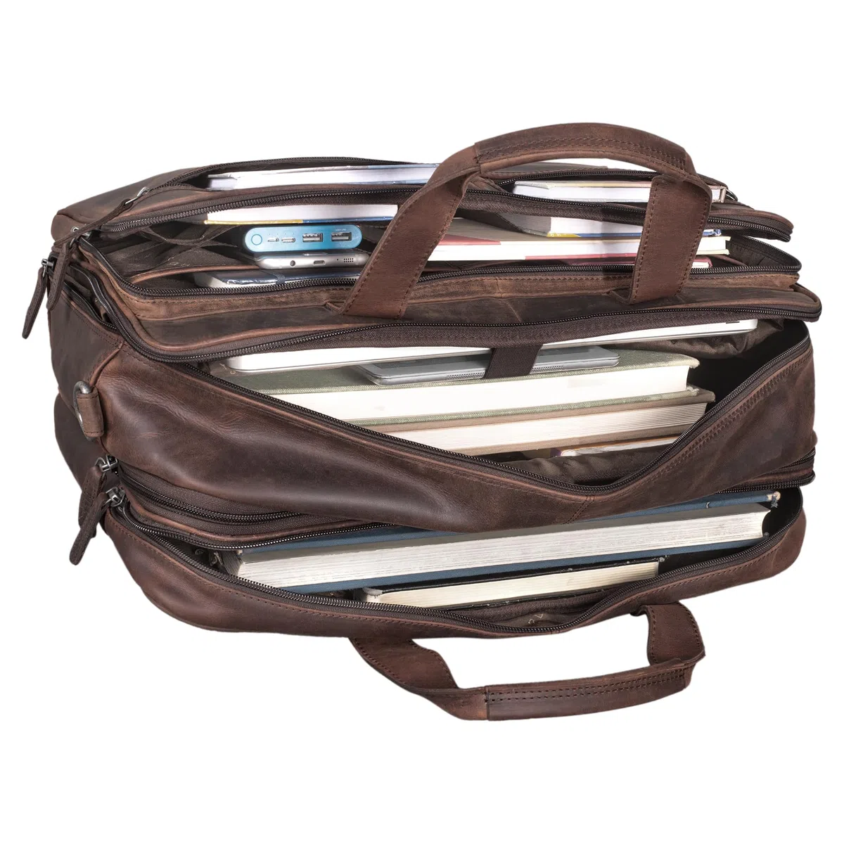 STILORD Gigantus XXL Aktentasche Leder Laptoptasche 17,3 Zoll bis 19 Zoll Sehr Große Umhängetasche Arbeitstasche Bürotasche Businesstasche Echtleder für Damen u. Herren Farbe:schwarz