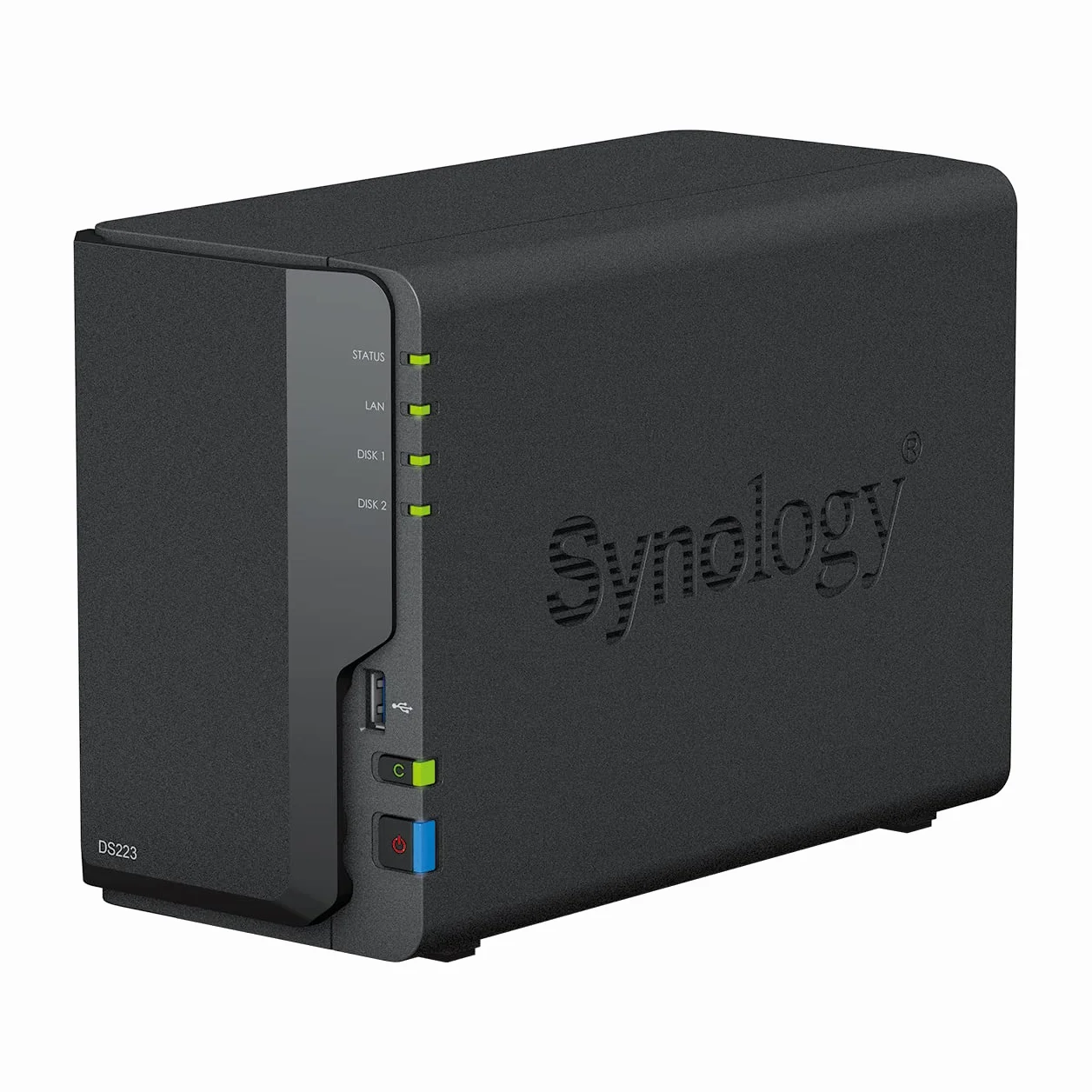 Synology DS223 2-Bay Diskstation NAS (Realtek RTD1619B Quad-Core 2GB Ram 1xRJ-45 1GbE LAN-Port) Bundle mit 2 x 4TB WD RED Plus HDD (WD40EFPX - 68C6CN0)