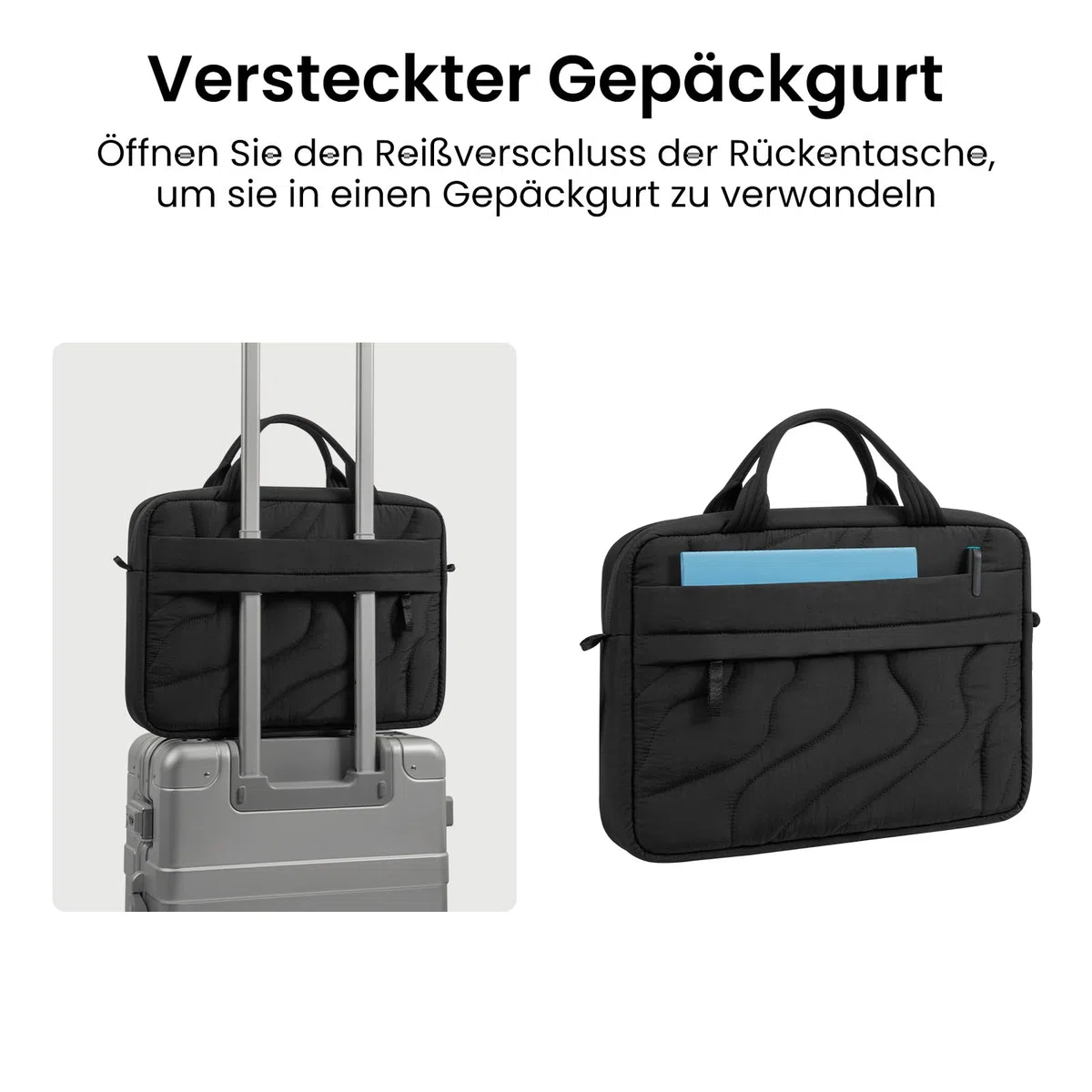 tomtoc Laptoptasche 16 Zoll, Puffy Laptop Tasche für Damen, Leichte Laptoptasche für 16 Zoll MacBook Pro M5 Pro/Max M4, Modische Laptophülle Arbeitstasche Aktentasche Handtasche für Tägliches Pendeln