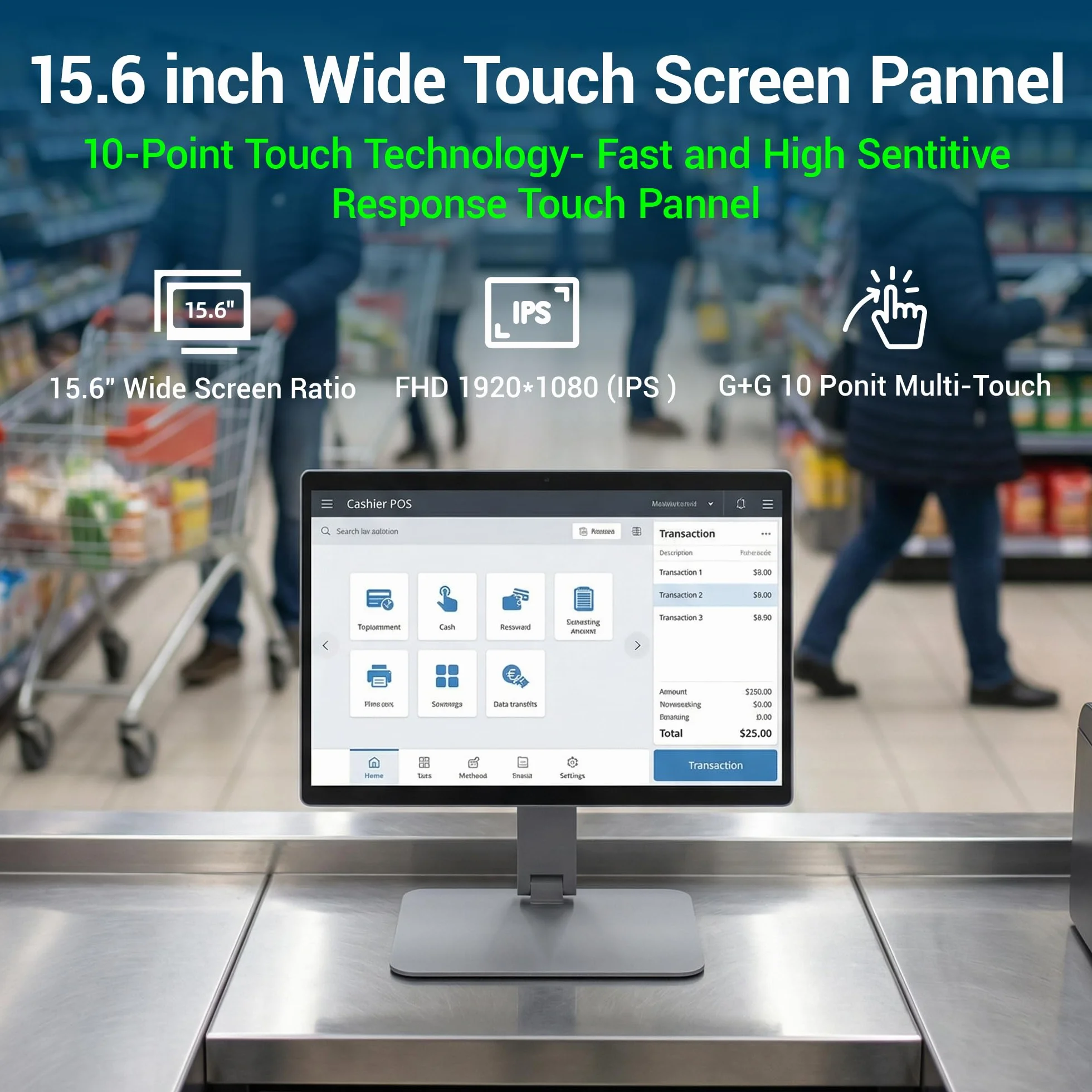Industrie Panel PC-HEIGAOLAPC 15.6 Zoll Touchscreen PC Panel mit Drehhalterung, Tablet All in One Computer N5095 Win11 Pro 8GB Ram, 128GB Rom, FHD Display IPS 1920*1080, 4xUSB3,0, HDMI, Type-C, RS232