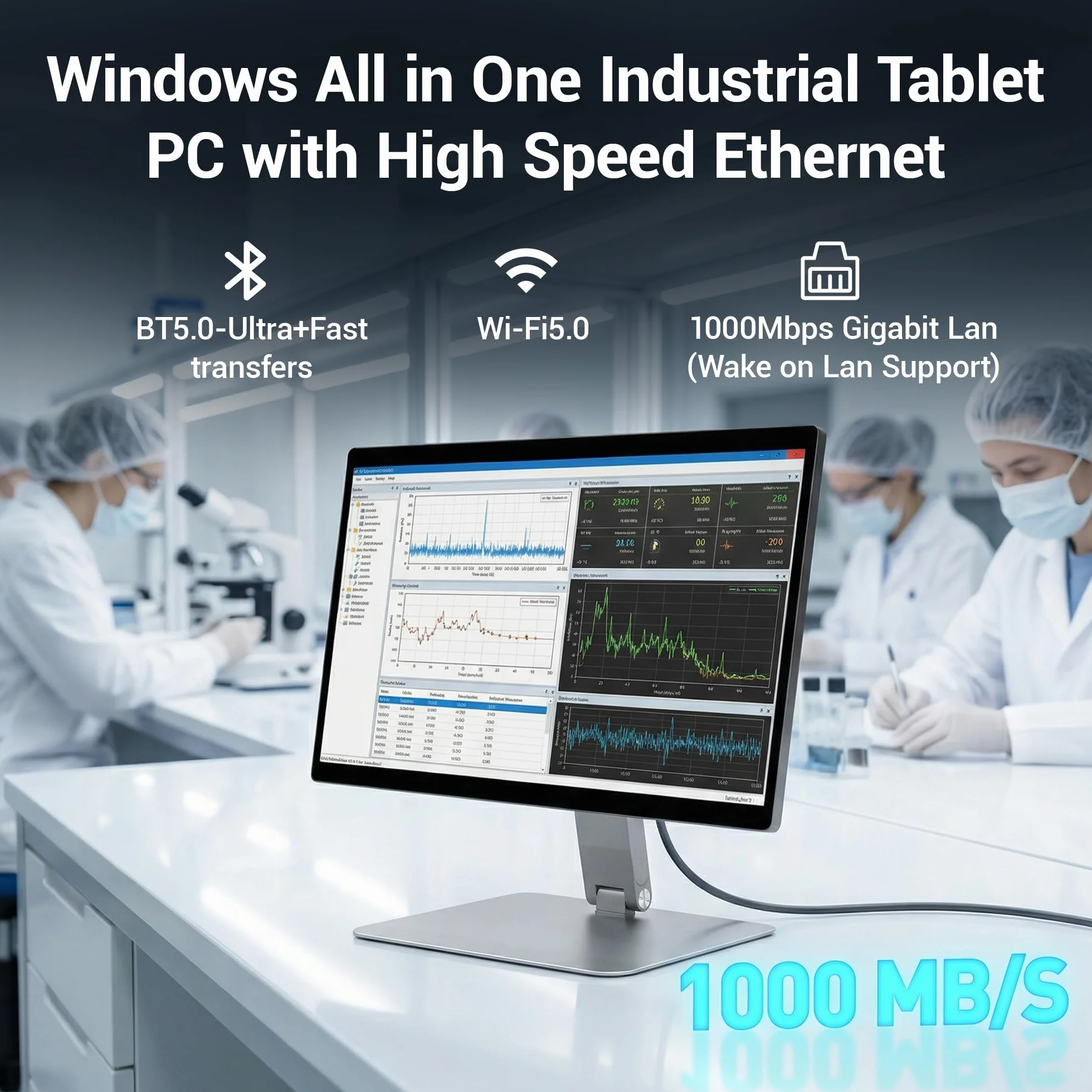 Industrie Panel PC-HEIGAOLAPC 15.6 Zoll Touchscreen PC Panel mit Drehhalterung, Tablet All in One Computer N5095 Win11 Pro 8GB Ram, 128GB Rom, FHD Display IPS 1920*1080, 4xUSB3,0, HDMI, Type-C, RS232