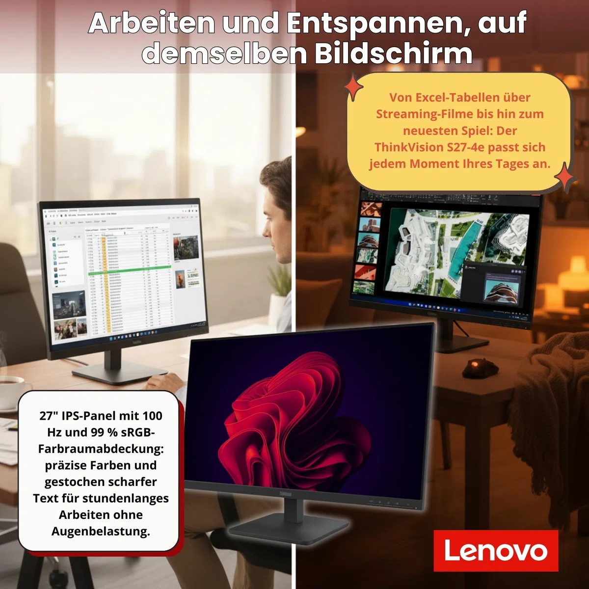 Lenovo Kompletter Business-Computer ThinkCentre mit 27 Zoll Ultra Slim Monitor | Intel Core i5 8500 | DP USBC | 16 GB | 512GB | Webcam Win 11 Pro MS Office 2021 Pro Garantie 36 Monate (überholt)