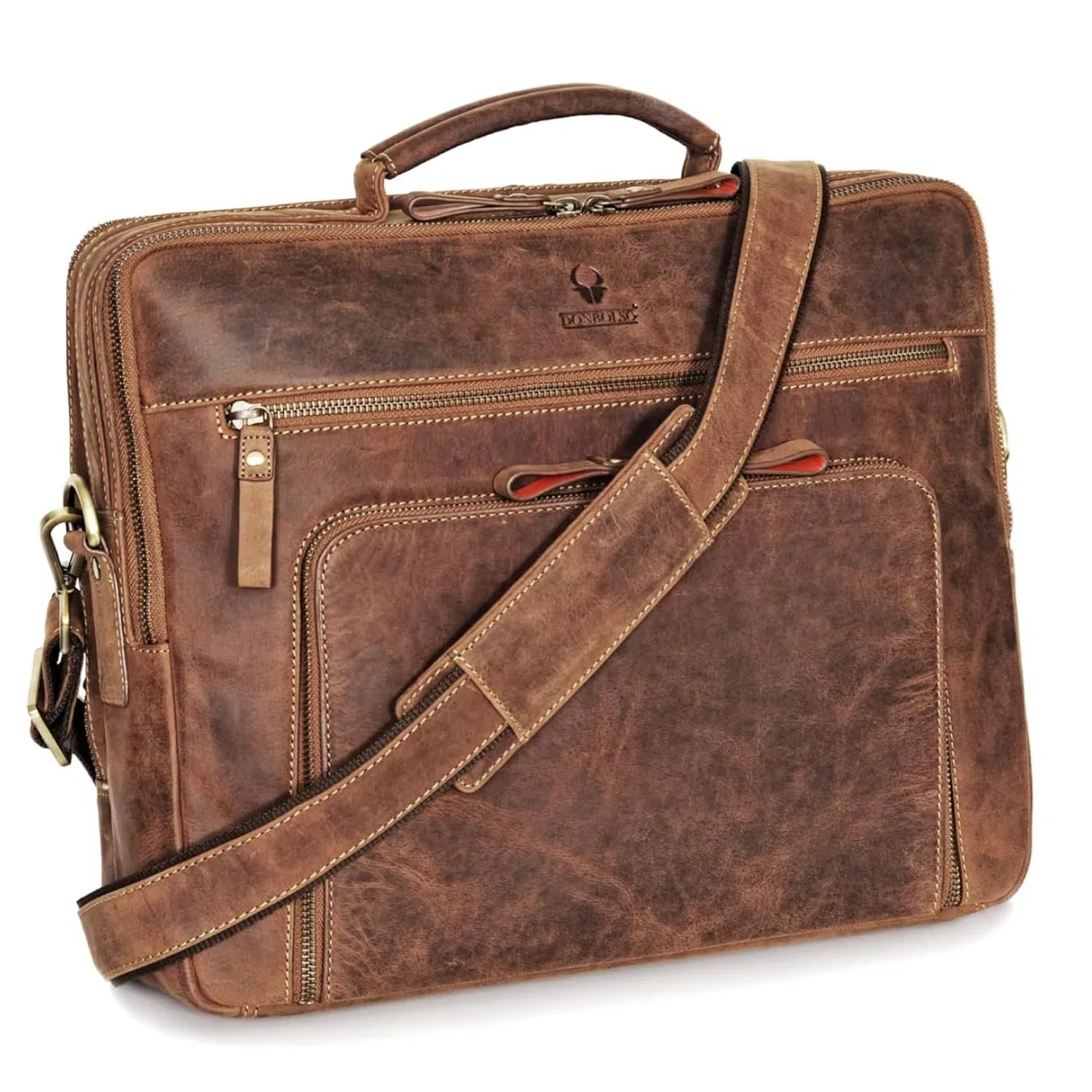 DONBOLSO Laptoptasche San Francisco I Leder Umhängetasche für Laptop I Aktentasche für Notebook in zwei Größen I Tasche für Damen und Herren