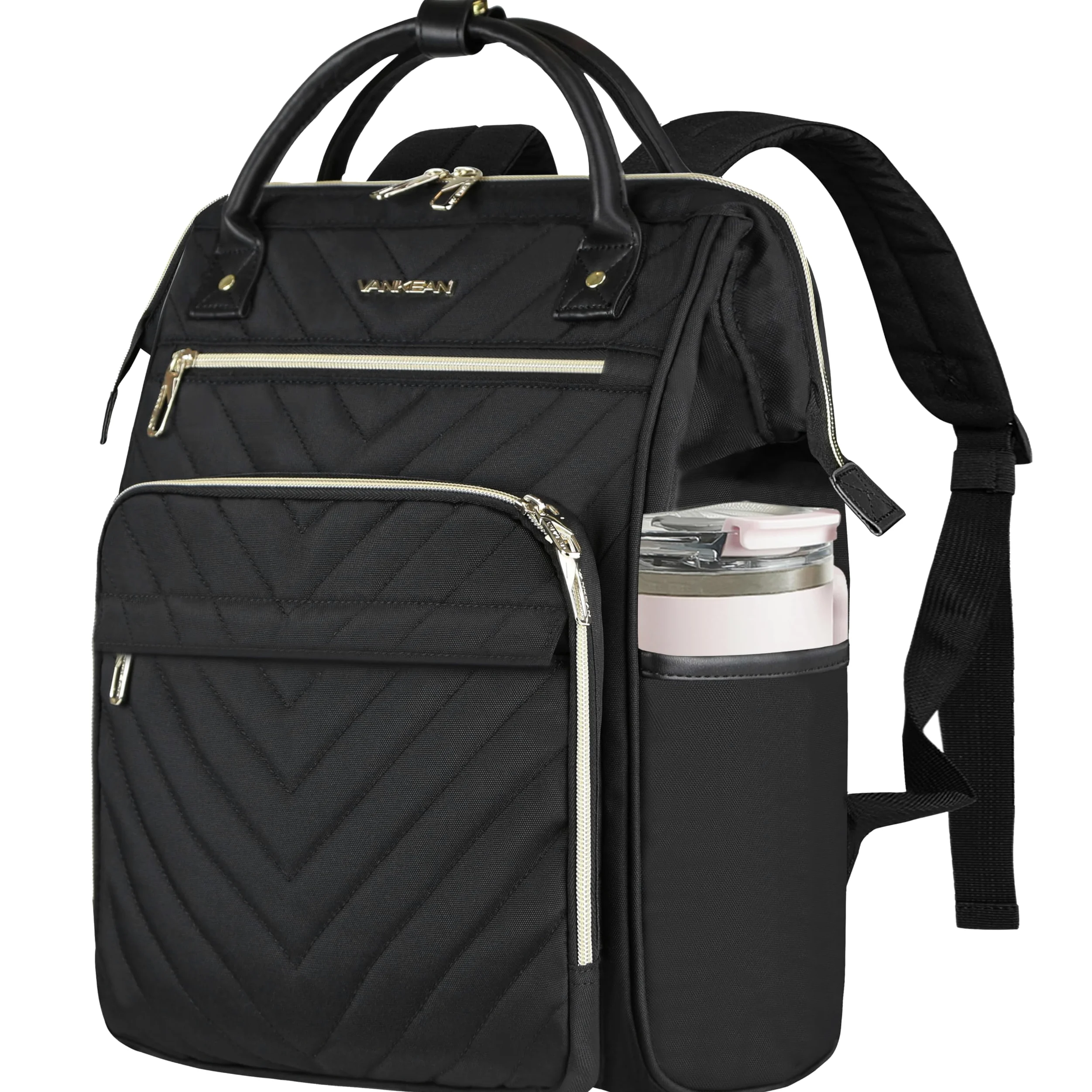 VANKEAN 17 Zoll Laptop Rucksack für damen herren Computer Arbeitstasche, große Kapazität, wasserdichter, College Daypack Schultasche Business Travel, schwarz