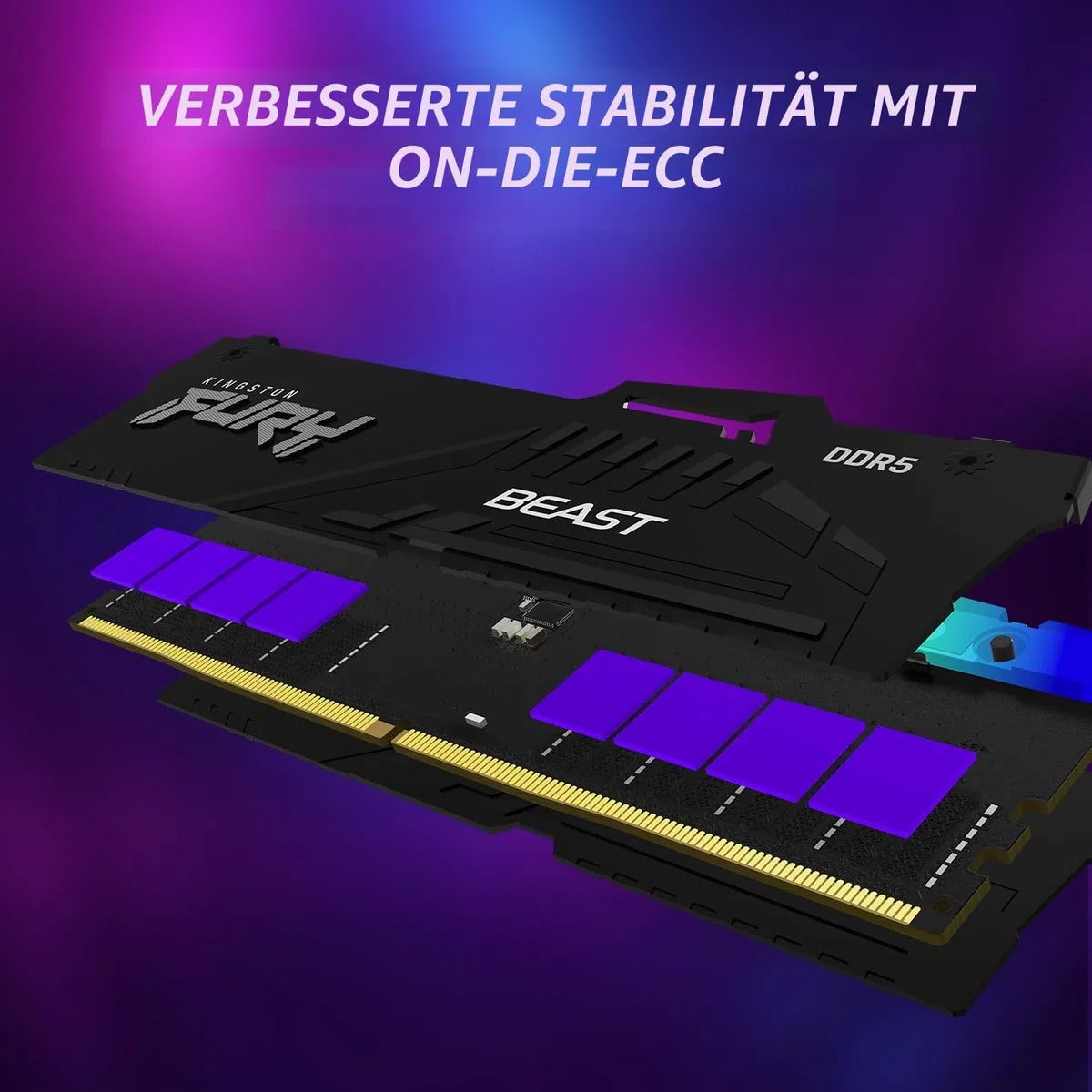 Kingston FURY Beast Schwarz RGB EXPO 32GB 6000MT/s DDR5 CL30 DIMM Desktop Gaming Speicher Kit mit 2 - KF560C30BBEAK2-32