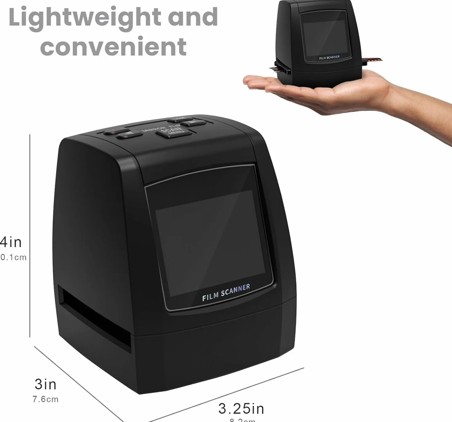 Digital Film Scanner 35mm 126 110 Super 8 8mm Negativscanner Diascanner 2,4" LCD-Display JPEG