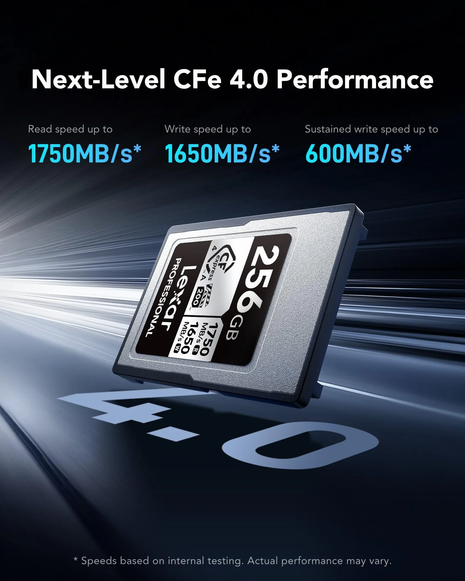 Lexar Professional CFexpress 4.0 Typ A Karte 256GB, CFe Karte bis zu 1750MB/s Lesen, VPG200, 8K Video CF Card, Speicherkarte kompatibel mit Sony Alpha Sony FX Kameras