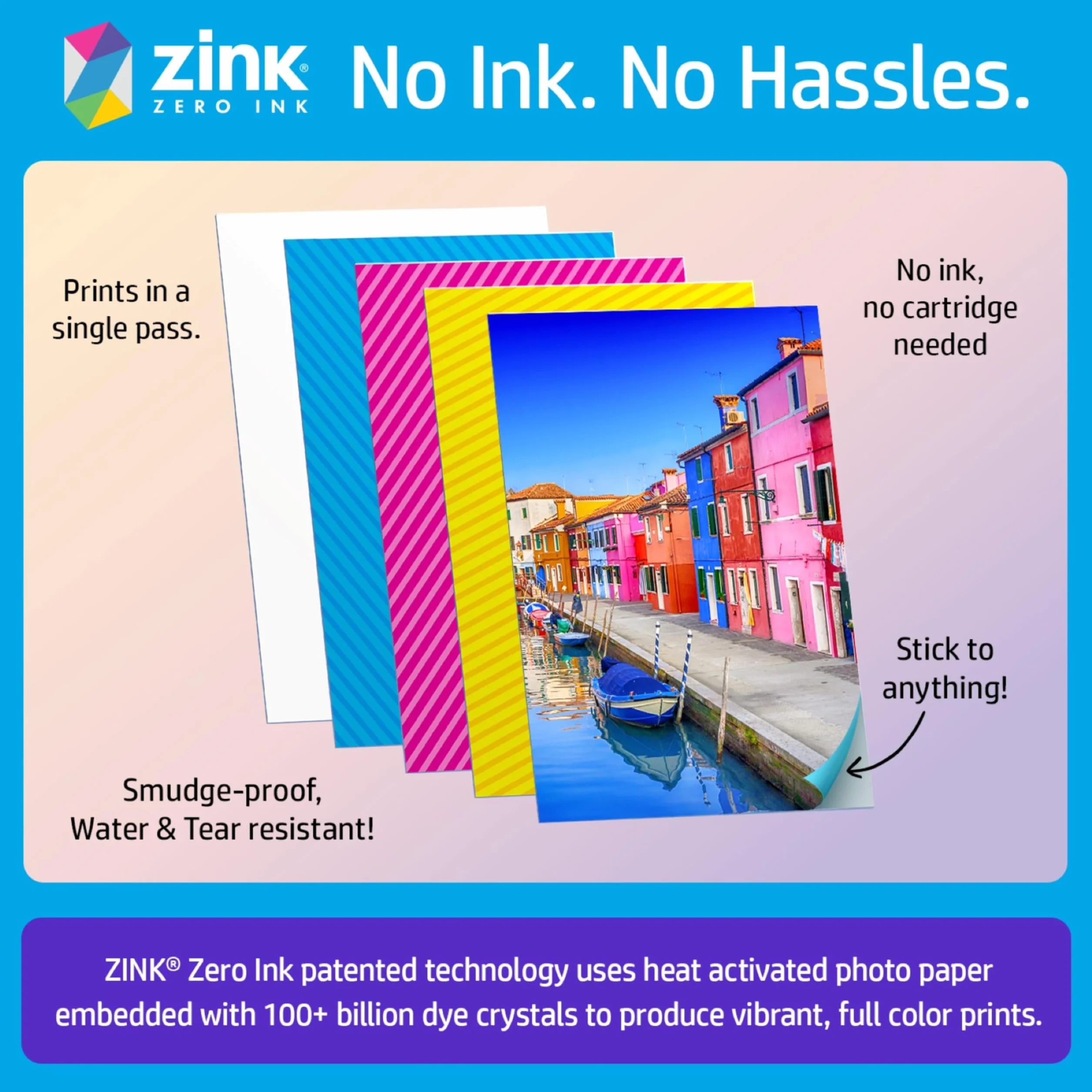HP Sprocket tragbarer Instant-Fotodrucker 5,1 x 7,6 cm Weiß Starterpaket