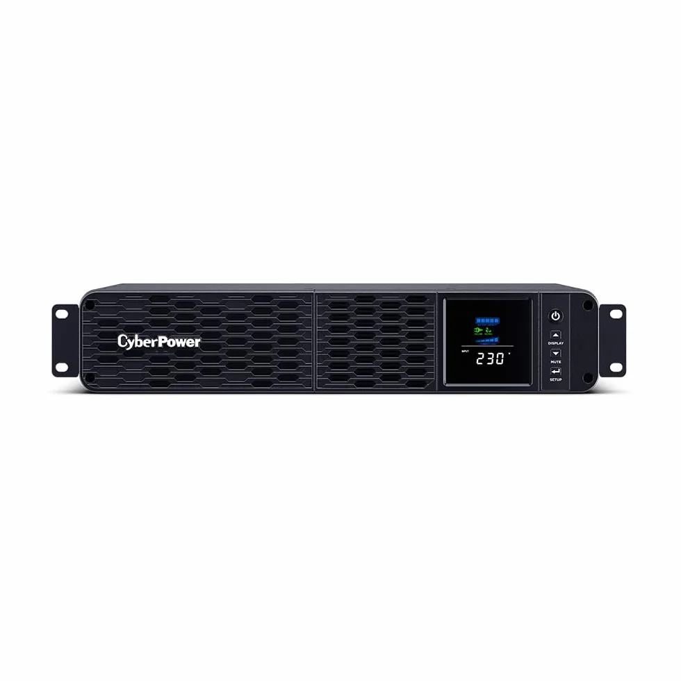 CyberPower CP2000EIPFCRM2U Line-Interactive USV 2000VA/1200W Reine Sinuswelle, AVR, LCD, USB (HID), DB9, RJ45 LAN Protection, Ausgang 86 IEC, Smart-Slot für Opt. Netzwerkkomunikation