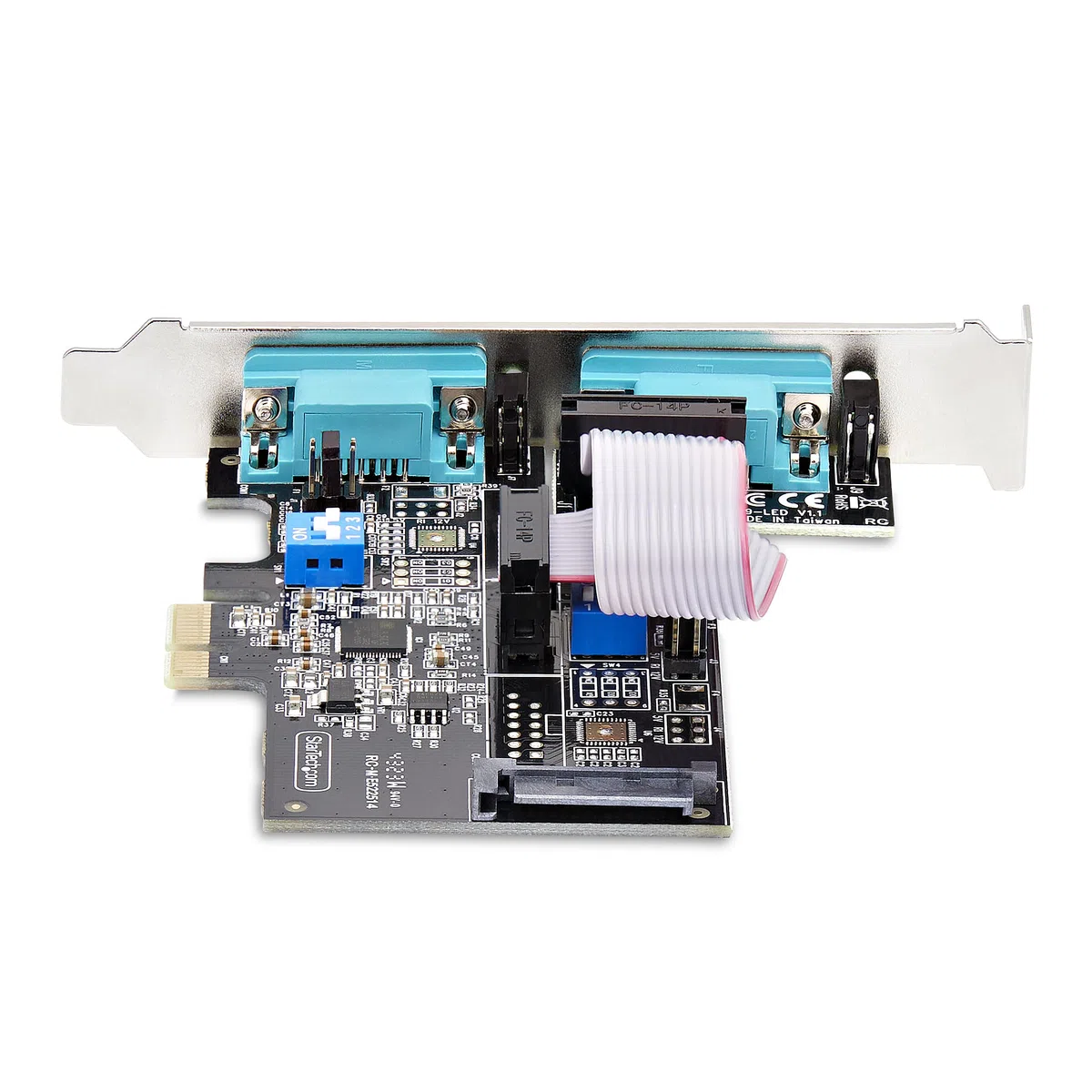 StarTech.com 2-Port Serielle PCIe Karte, Quad-Port PCI Express zu RS232/RS422/RS485 DB9 Serielle Karte, Standard/Niedrigrofil Halterungen, 16C1050 UART, ESD Schutz, Windows/Linux (2S232422485-PC-CARD)