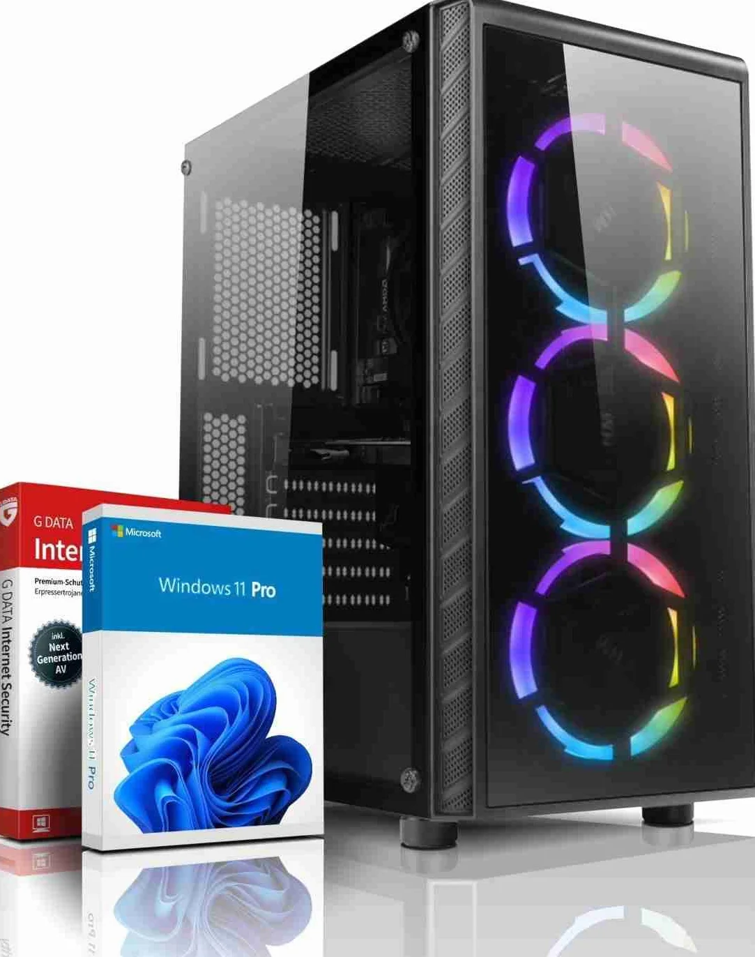 shinobee Entry Gaming PC AMD Ryzen 7 4700G, 16 Threads, 4.4 GHz - AMD RX Vega 7 4K HDMI DX12-512 GB SSD - 16 GB DDR4 - Windows 11 - WLAN - Desktop Computer für Gamer - #7166