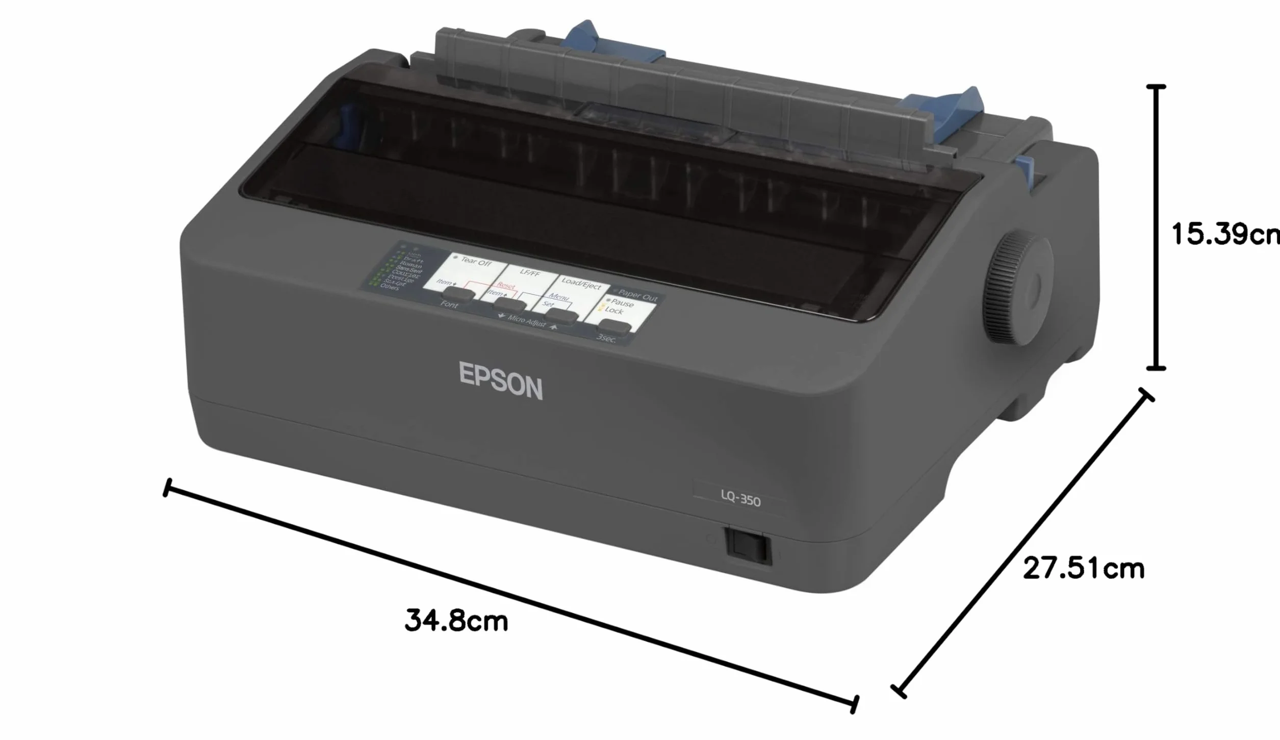 Epson LQ-350, 24 pins, 53 dB 22W, 200 V - 240 V AC, C11CC25001 (22W, 200 V - 240 V AC Parallel, Serial, USB 2.0)