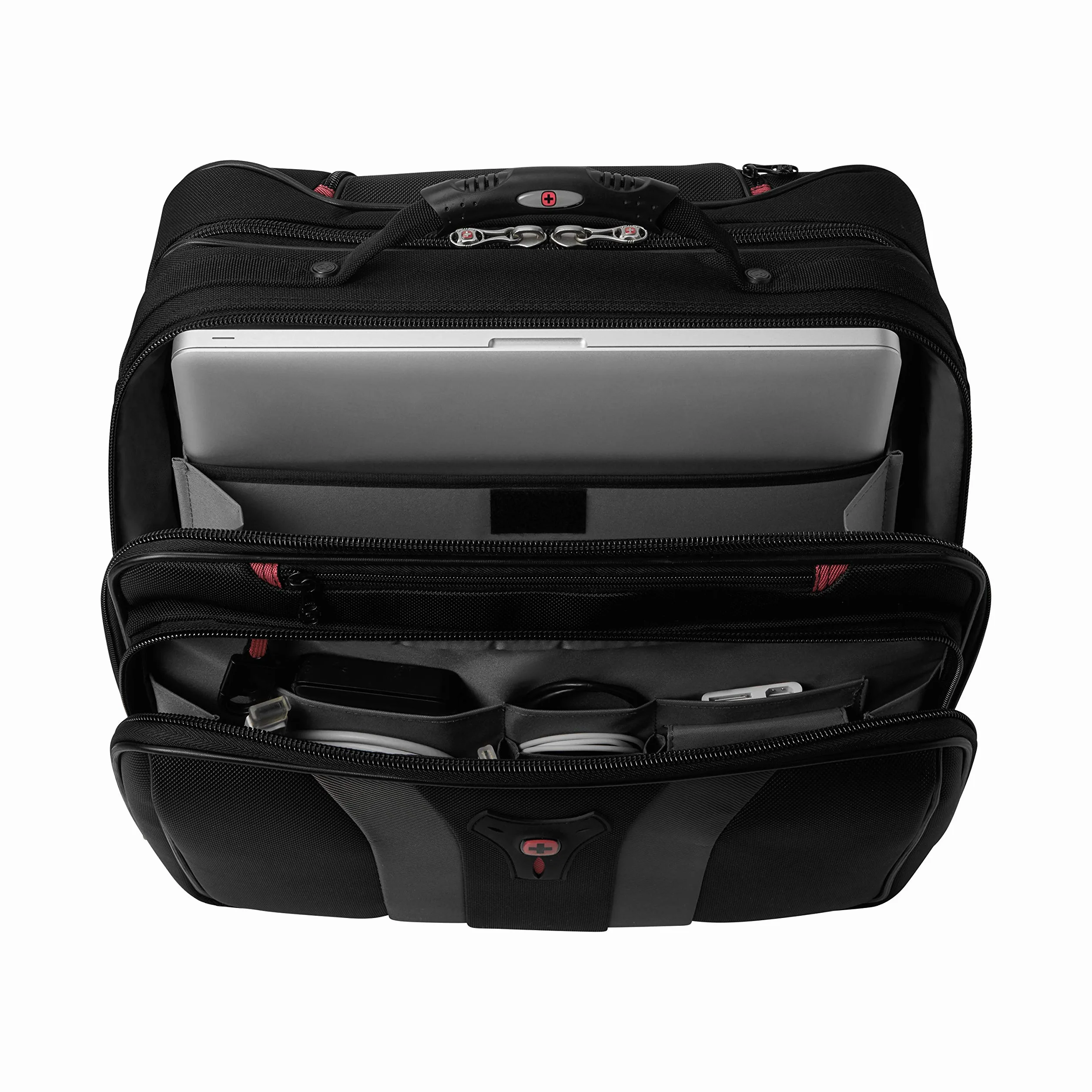 WENGER Granada Aktenkoffer, Laptop-Tasche zum Rollen, Notebook bis 15,6 Zoll, 29 l, Damen Herren, Büro Business Uni Schule, Schwarz, 600659