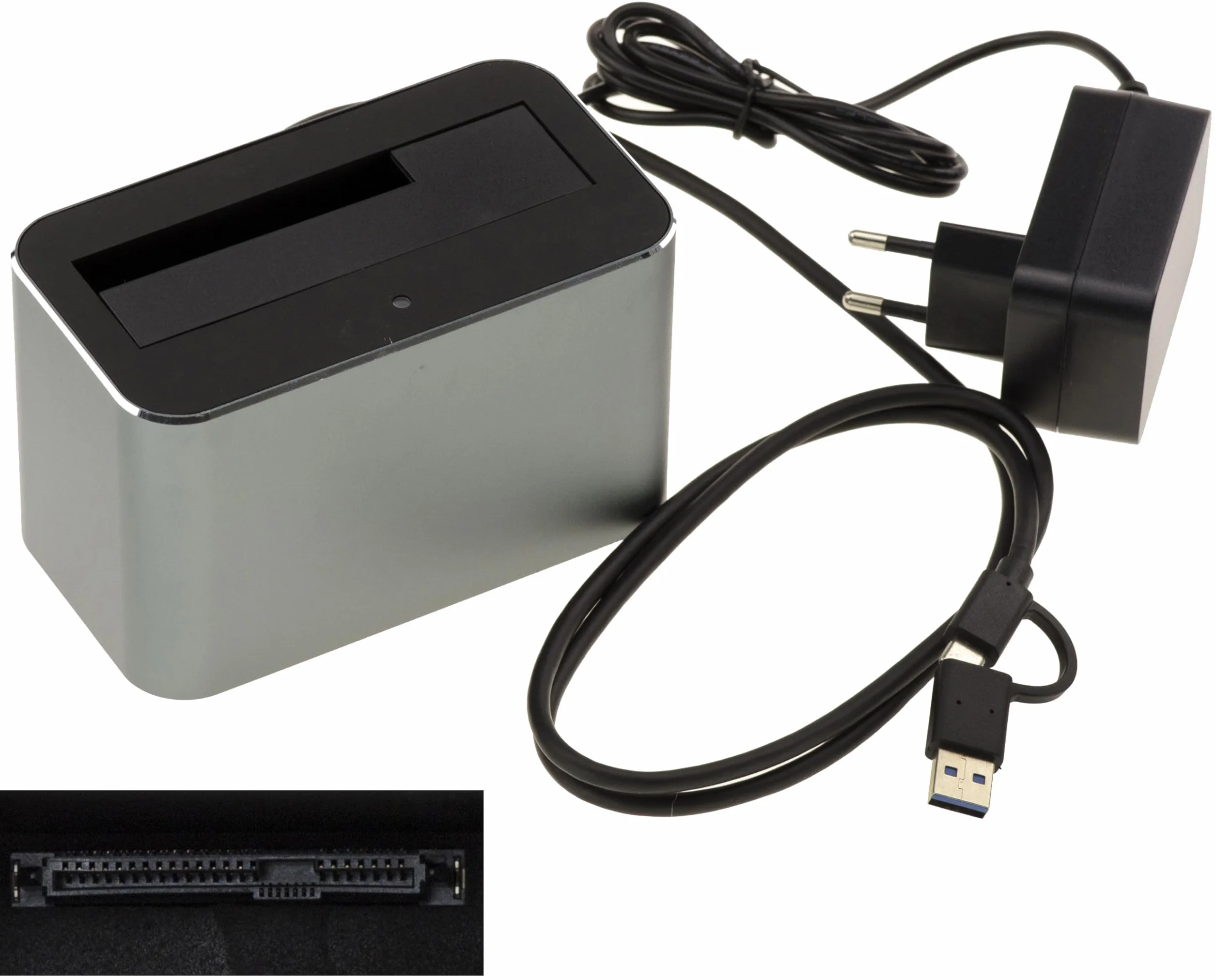 KALEA-INFORMATIQUE USB 3.0 5G-Dockingstation für SAS-Festplatten 2,5 oder 3,5 mit SFF-8482-Anschluss, USB A- oder C-Schnittstelle, 12 V 3 A-Stromversorgung, Aluminiumgehäuse