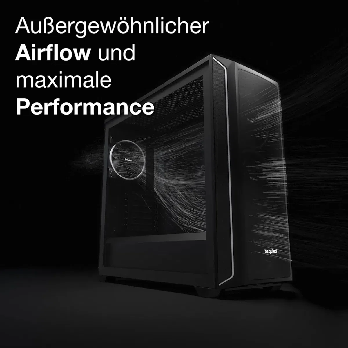 be quiet! Shadow Base 800 PC-Gehäuse, Pure Wings 3 140mm PWM-Lüfter, USB 3.2 Gen. 2 Type C, maximaler Airflow, Open-Mesh-Design, E-ATX Mainboard, 420mm Radiatoren, Seitenfenster aus Temperglas