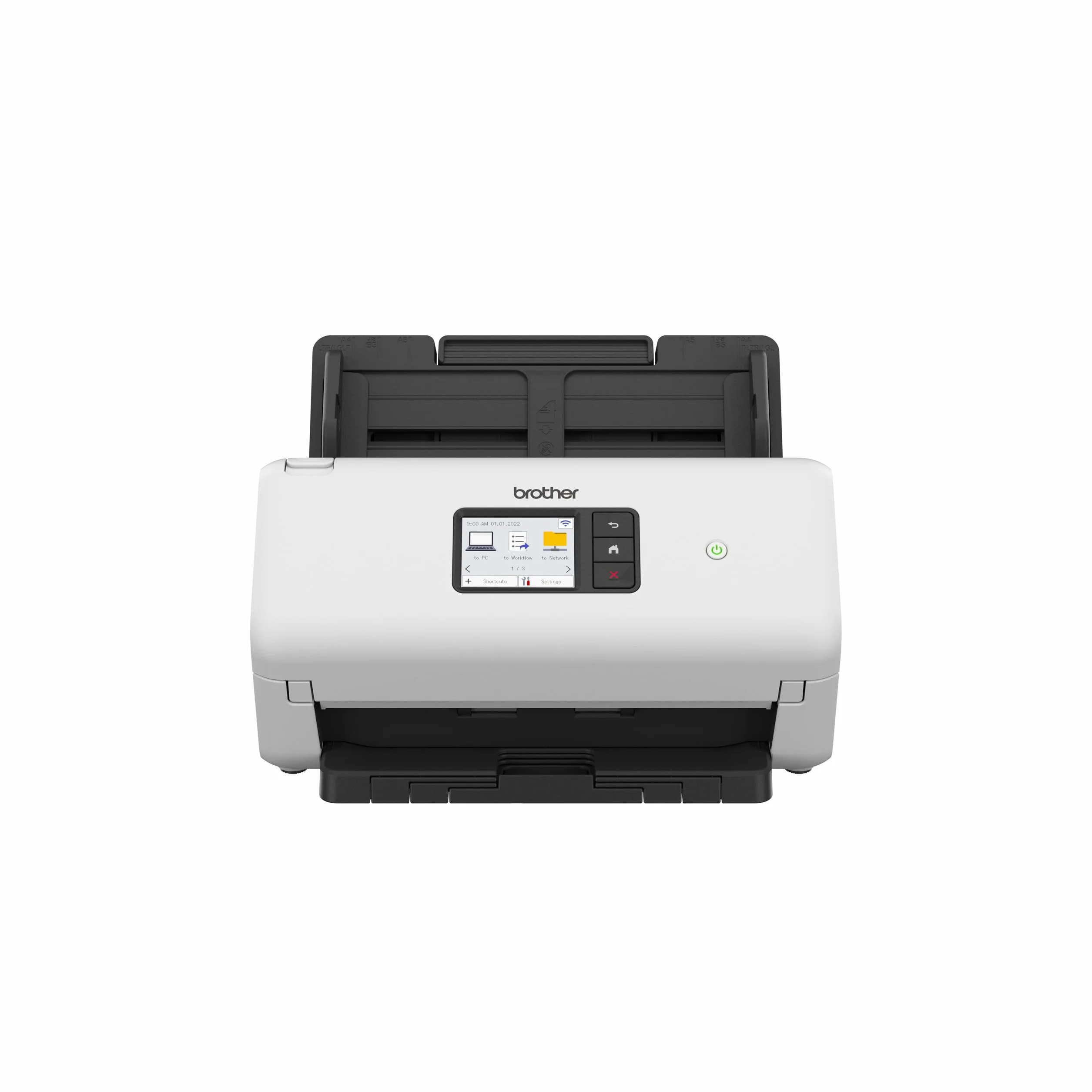 Brother ADS-4550W, Flexibler Dokumentenscanner mit USB, LAN und WLAN, Duplex Scan, Touchscreen, Weiß