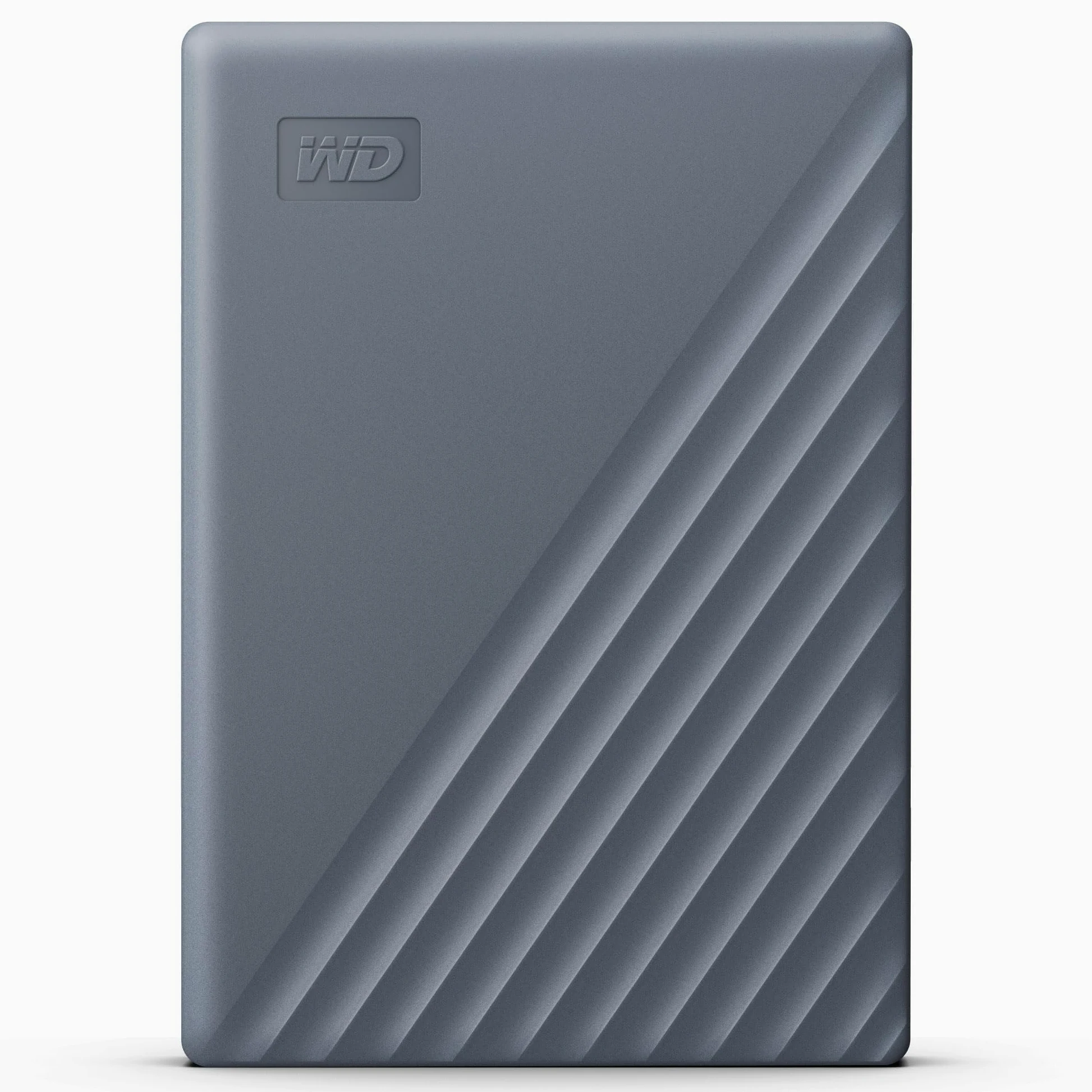 WD My Passport-Festplatte, funktioniert mit USB-C 5 TB (Mobile Festplatte, Passwortschutz, Backup-Software, USB 3.2 Gen 1, 3 Jahre Garantie) Siliziumgrau
