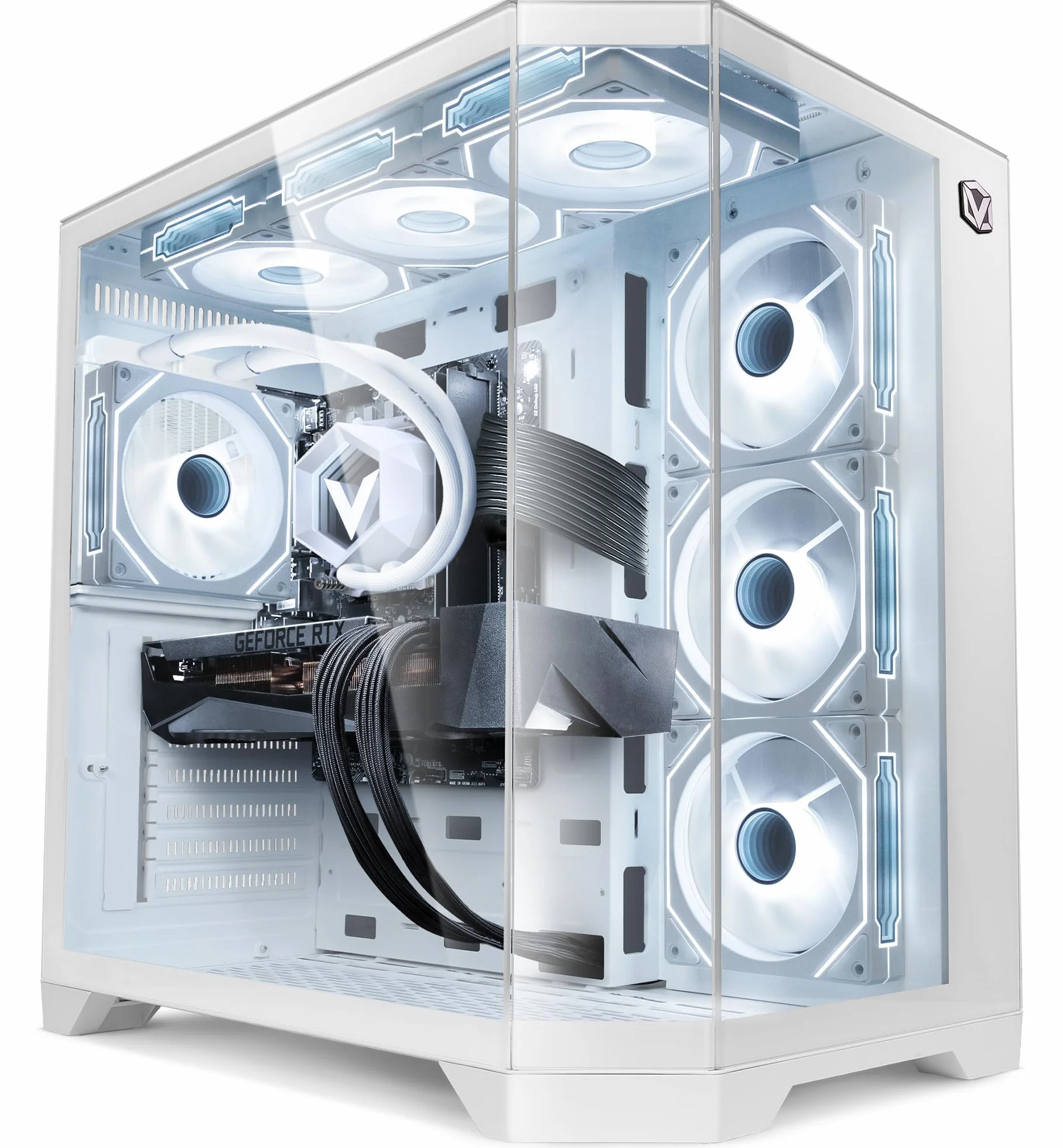 Vibox Gaming PC • AMD Ryzen 7 5700X 4,2 GHz • Nvidia RTX 5070 12GB • 32GB RAM • 1TB SSD • Windows 11 • WLAN 6 + Bluetooth 5.4 • Blanc