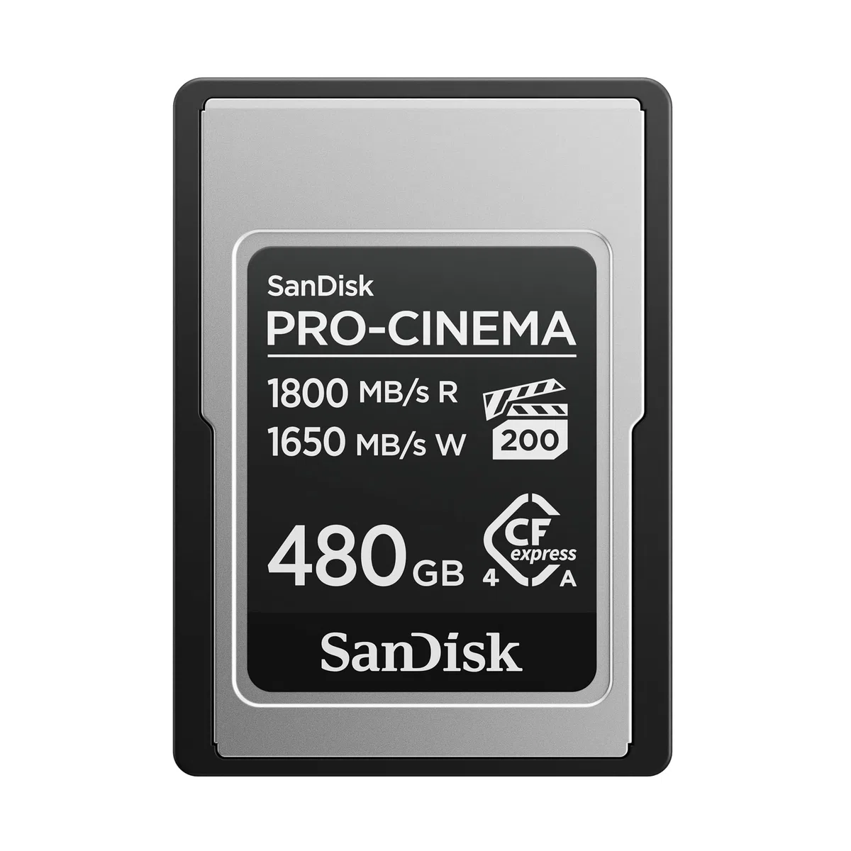 SanDisk PRO-Cinema CFexpress Type-A-Speicherkarte 480 GB (Lesen bis zu 1.800 MB/s, Schreiben bis zu 1.650 MB/s, 4K, 6K, 8K, VPG200)