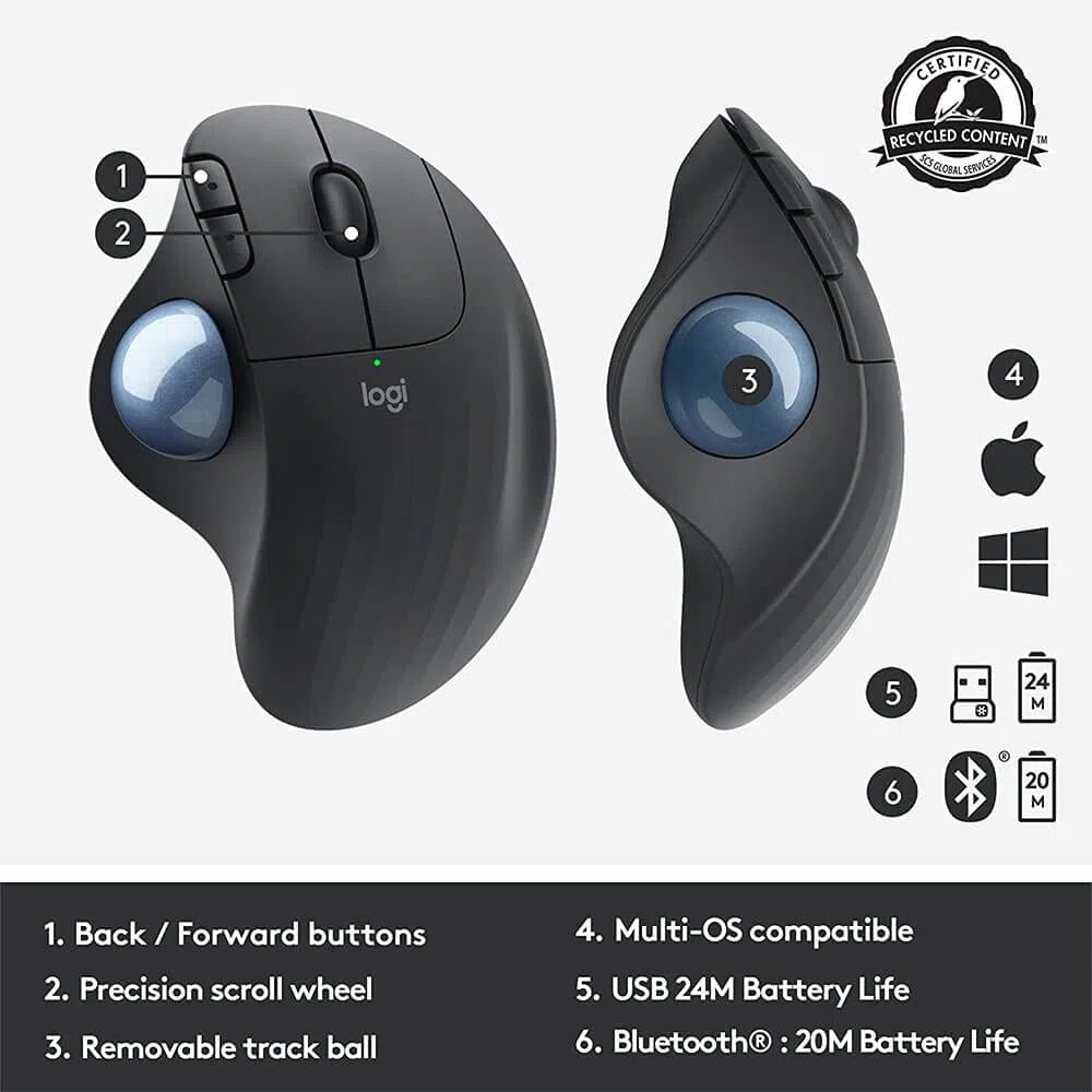 Ergo M575 Wireless Trackball (schwarz)