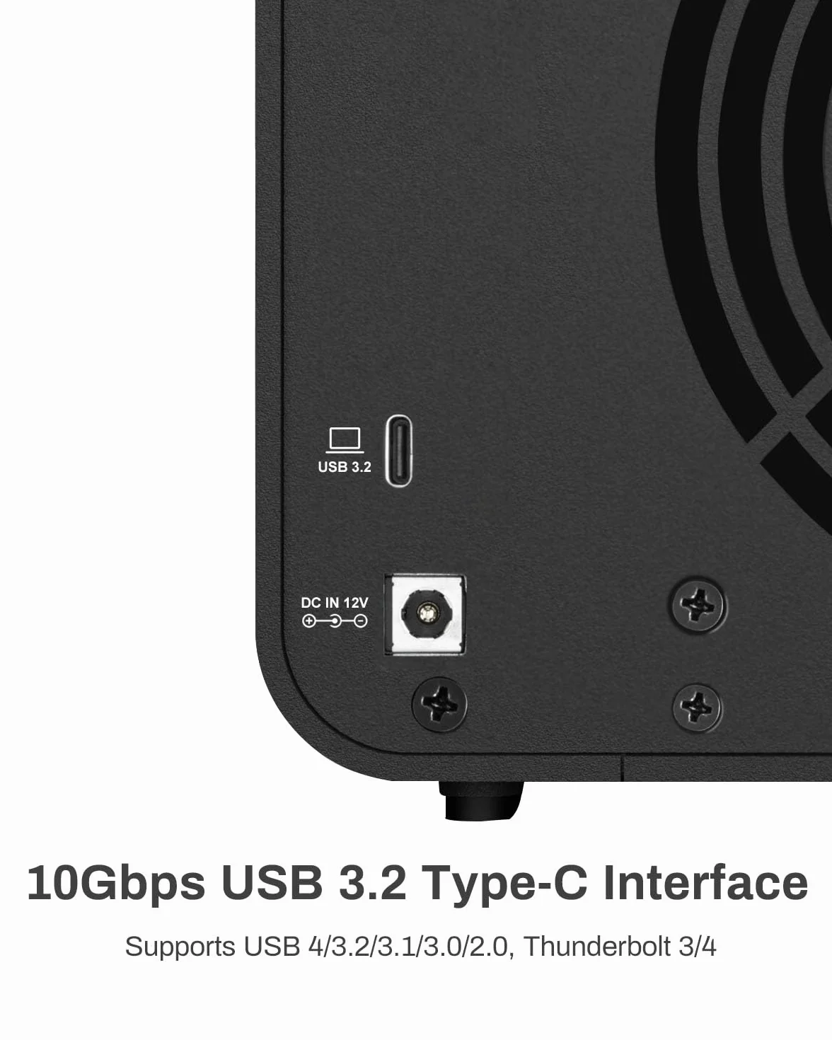 TERRAMASTER D4-320 Externes Festplattengehäuse - 4fach USB 3.2 Gen2 10Gbps Typ-C USB Speicher Hot Swappable Plug and Play (Diskless)