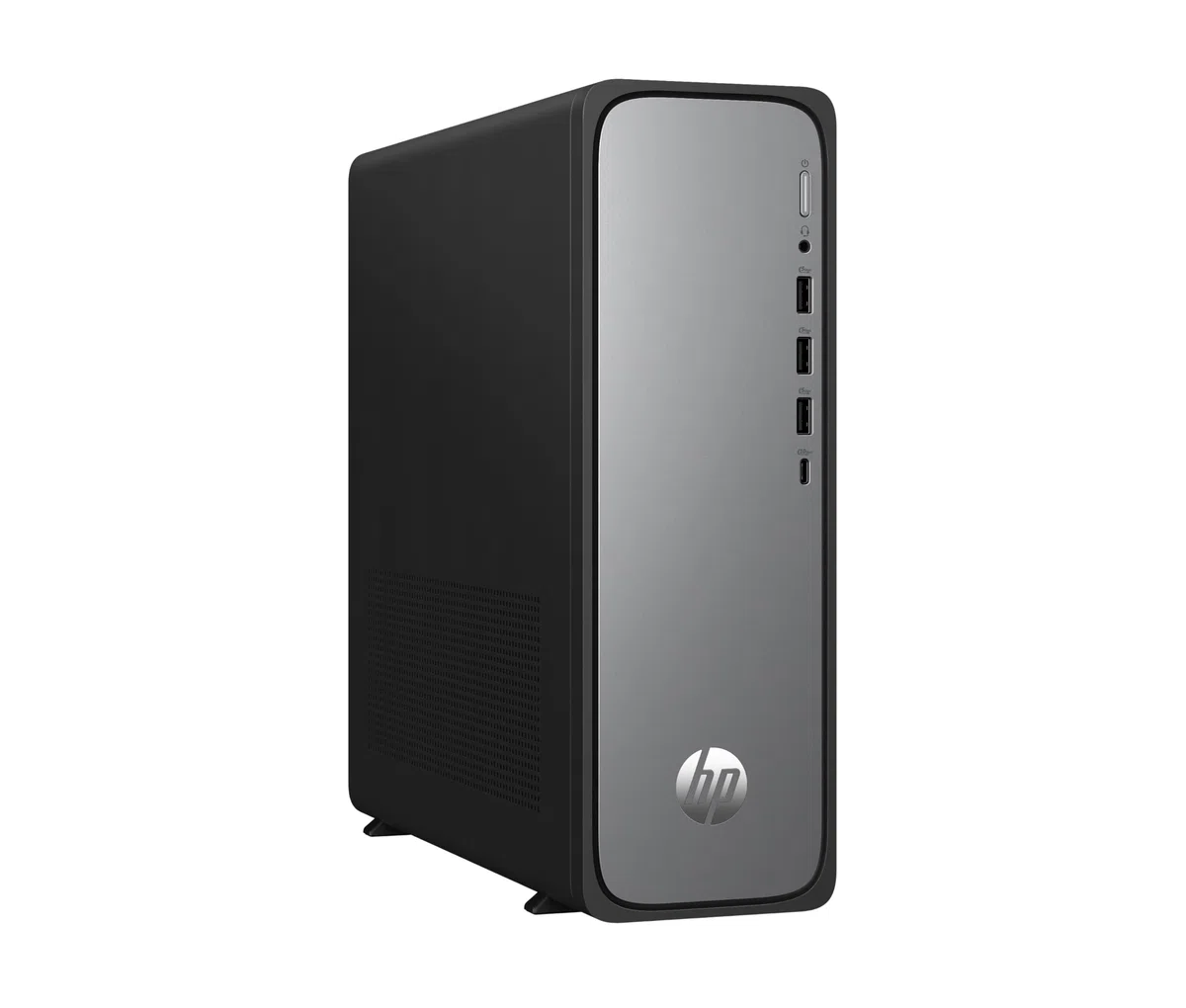 HP OmniDesk Slim Desktop S03-0230ng, Intel 300 Prozessor, 8 GB DDR5 RAM, 512 GB PCIe Gen4 SSD, Intel UHD Graphics 710, Windows 11 Home, Wi-Fi 6, USB Type-C, Meteor Silver/Jack Black