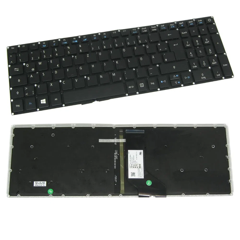 Trade-Shop Original QWERTZ Deutsch Tastatur mit Hintergrundbeleuchtung für Acer Aspire 5 Serie A515-41G A515-51 A515-51G A517 A517-51 (Deutsches Tastaturlayout)