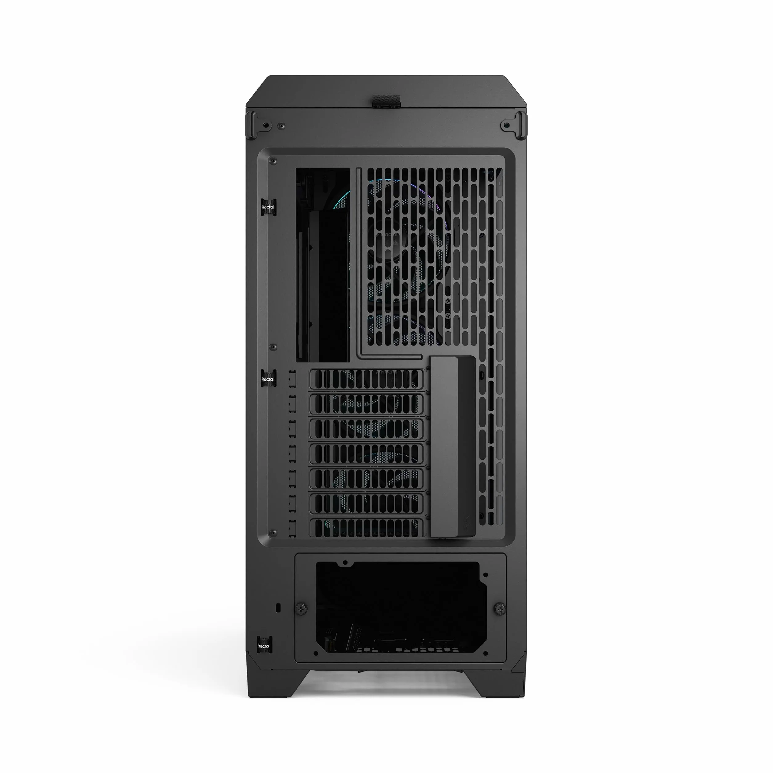 Fractal Design Meshify 3 Ambience Pro RGB Black TG Light Tint - Gaming Computer-Gehäuse – Facetten-Mesh-Front – Gen 2 ARGB Beleuchtung via Adjust Pro Hub – DREI RGB Momentum 14 Lüfter enthalten