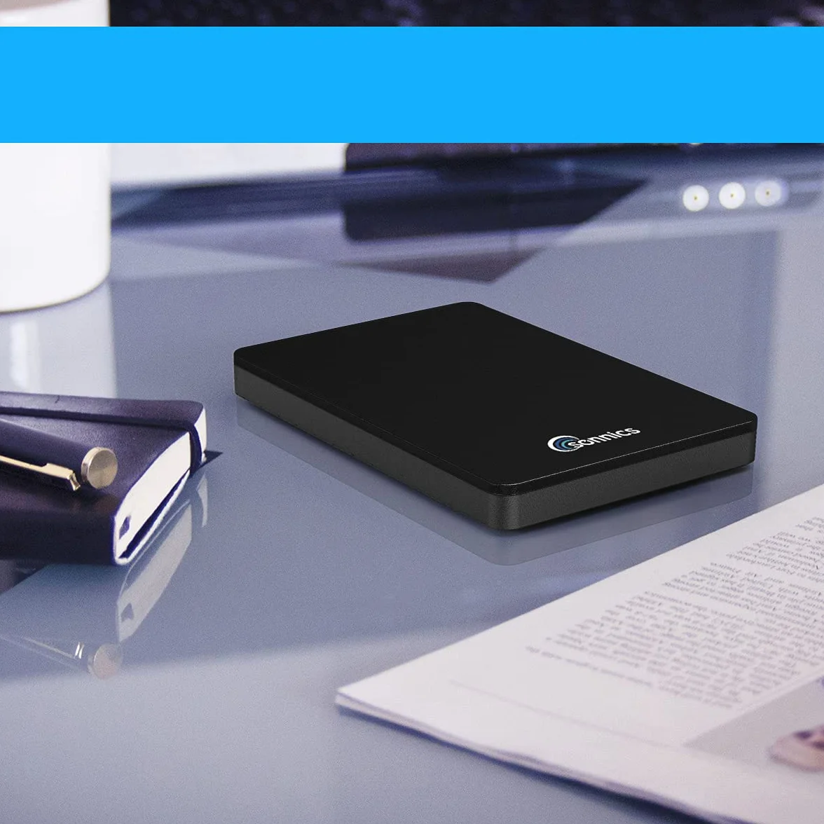 Sonnics 1TB USB 3.1 Type C Externe Tragbar Festplatten für Fenster PC, Mac, Klug TV, Xbox ONE & PS4 Schwarz