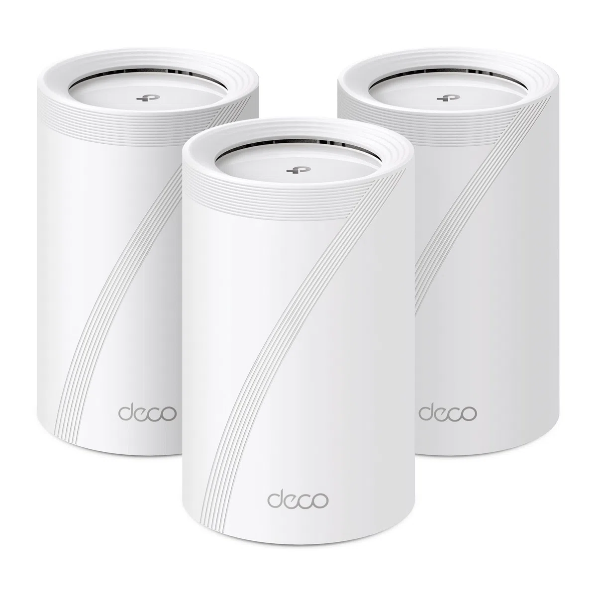 TP-Link Deco BE65 Wi-Fi 7 Mesh WLAN Set(3 Pack), Tri-Band 5760 Mbit/s (6 GHz) + 2880 Mbit/s (5 GHz) + 574 Mbit/s (2,4 GHz), 6 Streams, 4× 2,5G Ports, 1× USB 3.0