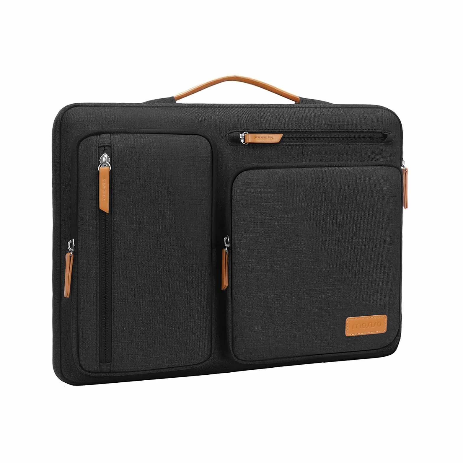 MOSISO 360 Schutz Laptoptasche 14 Zoll, 14 Zoll Laptop Tasche Hülle Kompatibel mit HP Lenovo Dell ASUS Acer, HP Dell Latitude Lenovo, Seitenöffnungtasche mit 4 Reißverschlusstasche&Griff, Schwarz