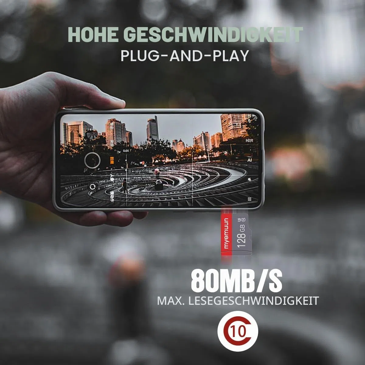 Zwei Speicherkarten TF Karte 128GB mit Adapter, C10 UHS-I A1 für Smartphone/Drucker/PC/Kamera/Tablet (2 x 128GB)