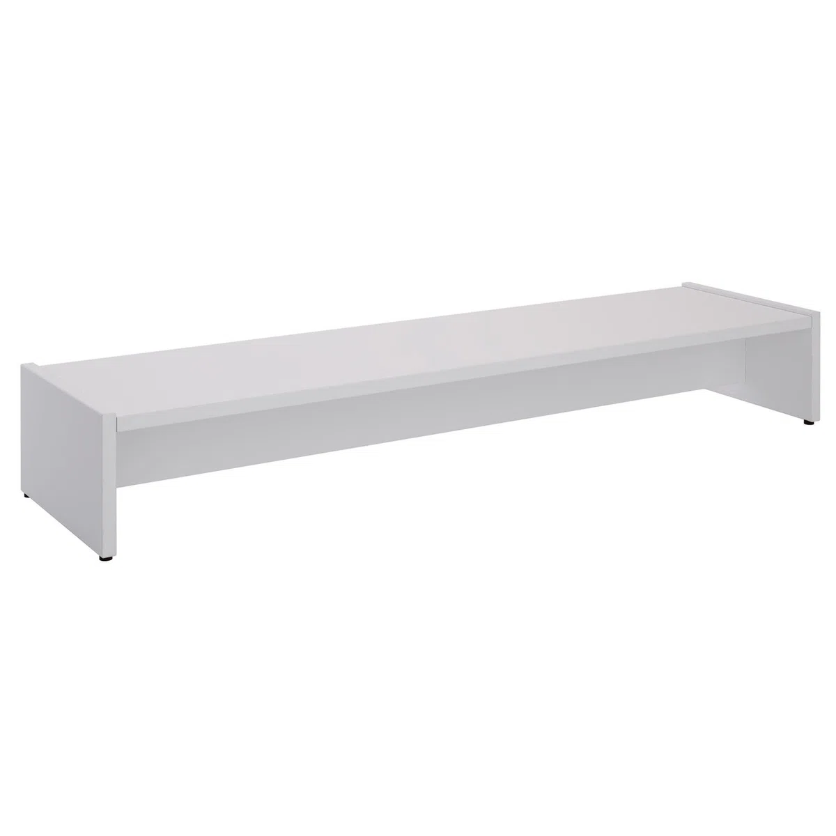 CARO-Möbel Monitorständer Zoom, Weiß – Bildschirmerhöhung 100cm für 2 Monitore, ergonomischer Schreibtischaufsatz, Organizer für Schreibtisch